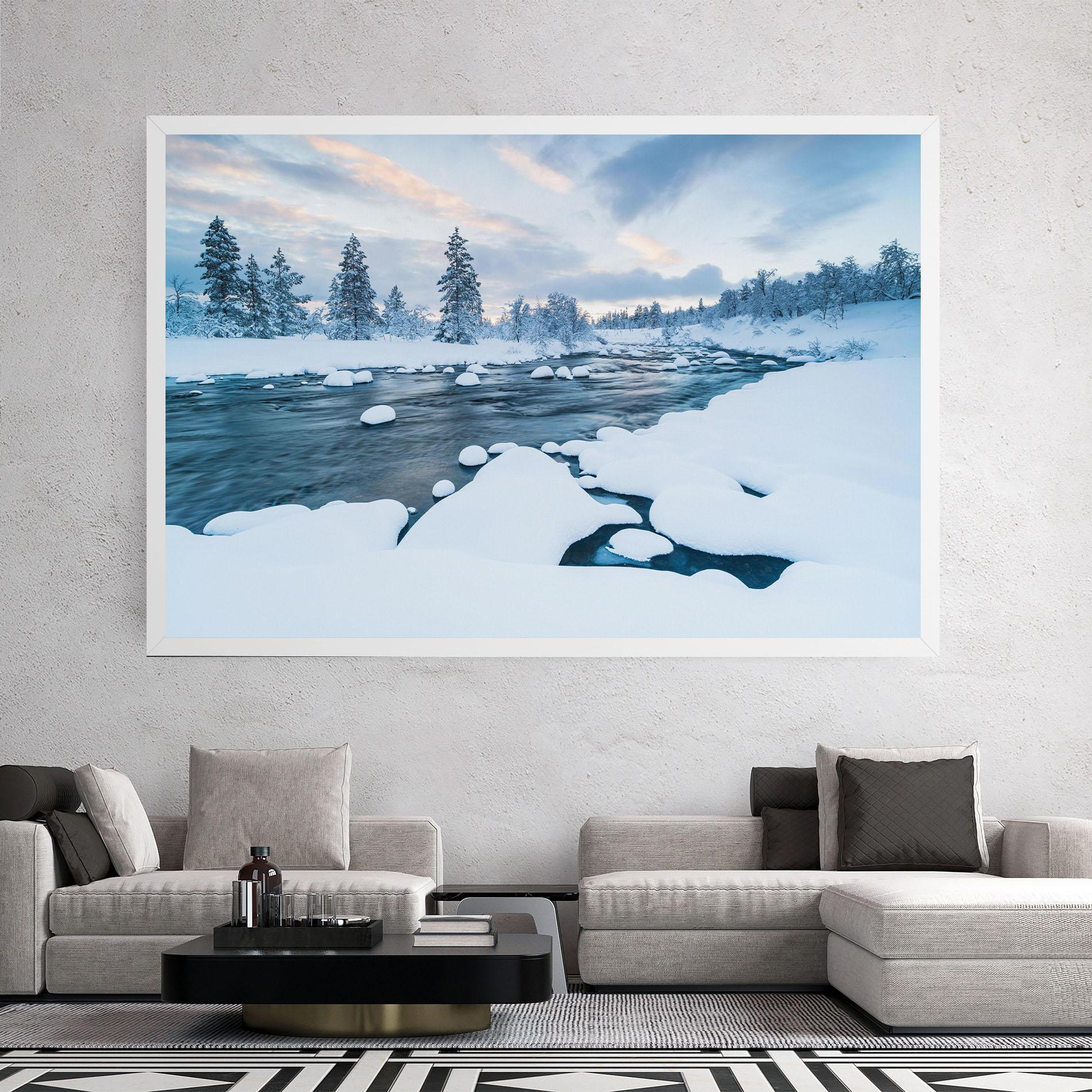 Leinwandbild Winter River mockup 2