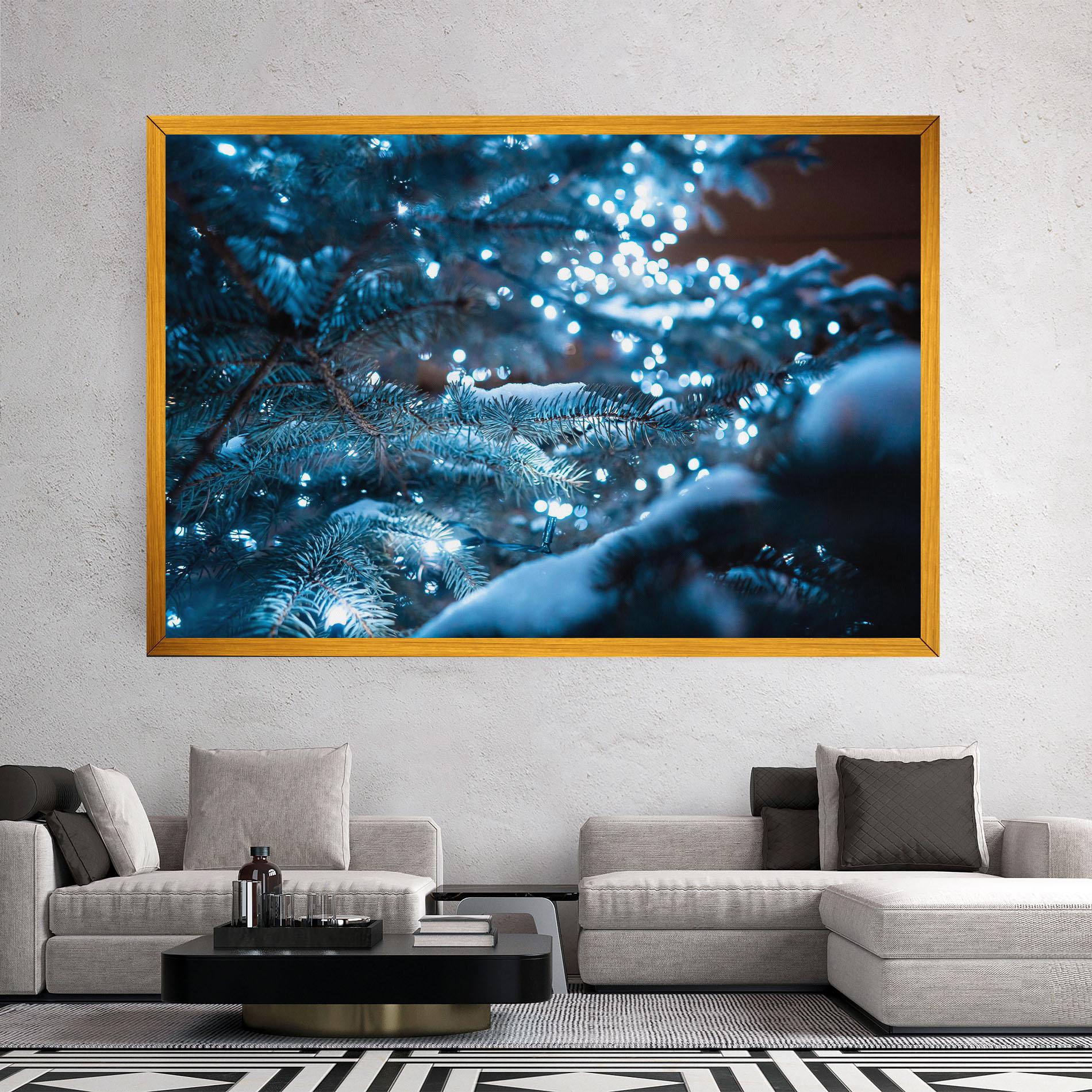 Leinwandbild Blue Christmas Tree mockup 2