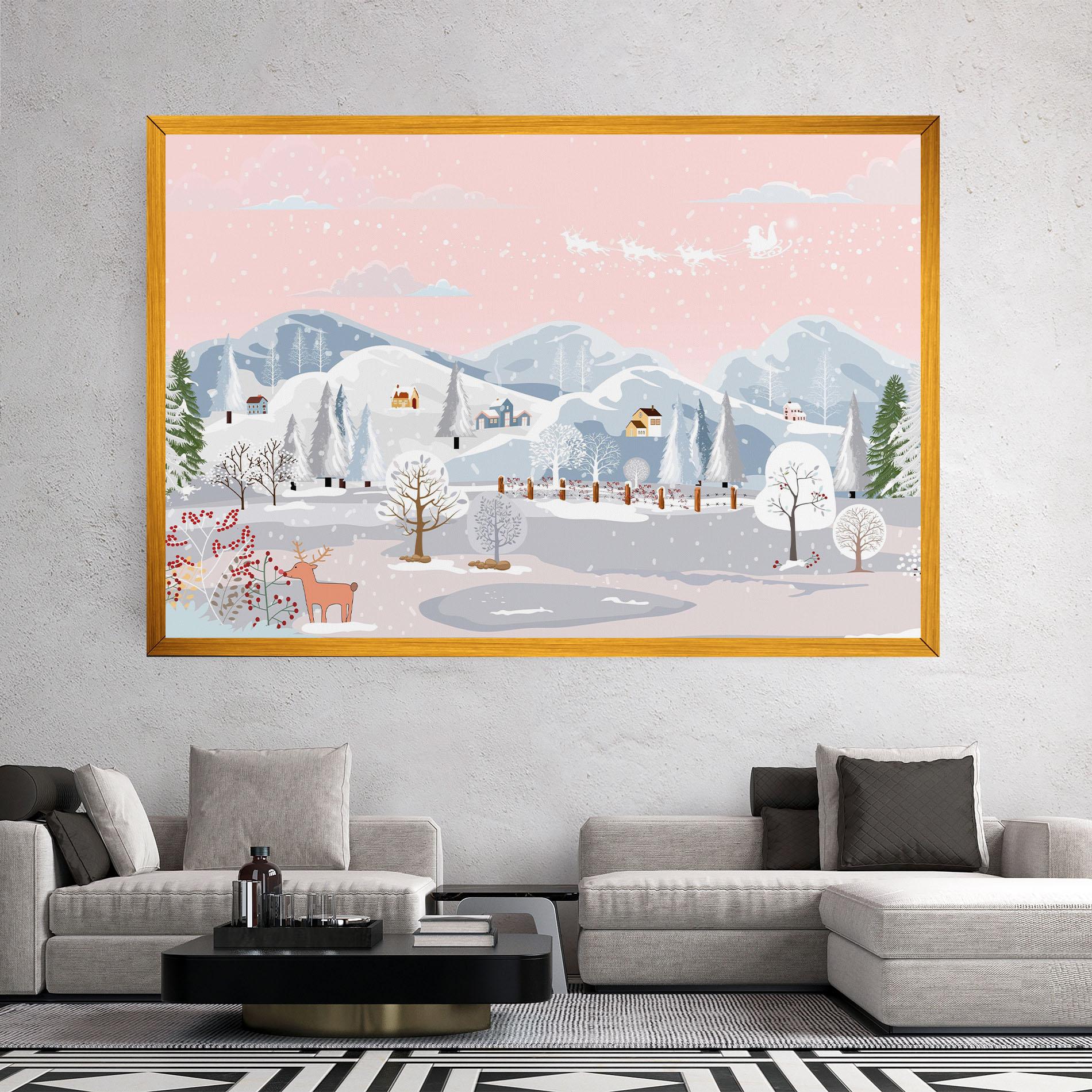 Leinwandbild Pink Sky Winter mockup 2
