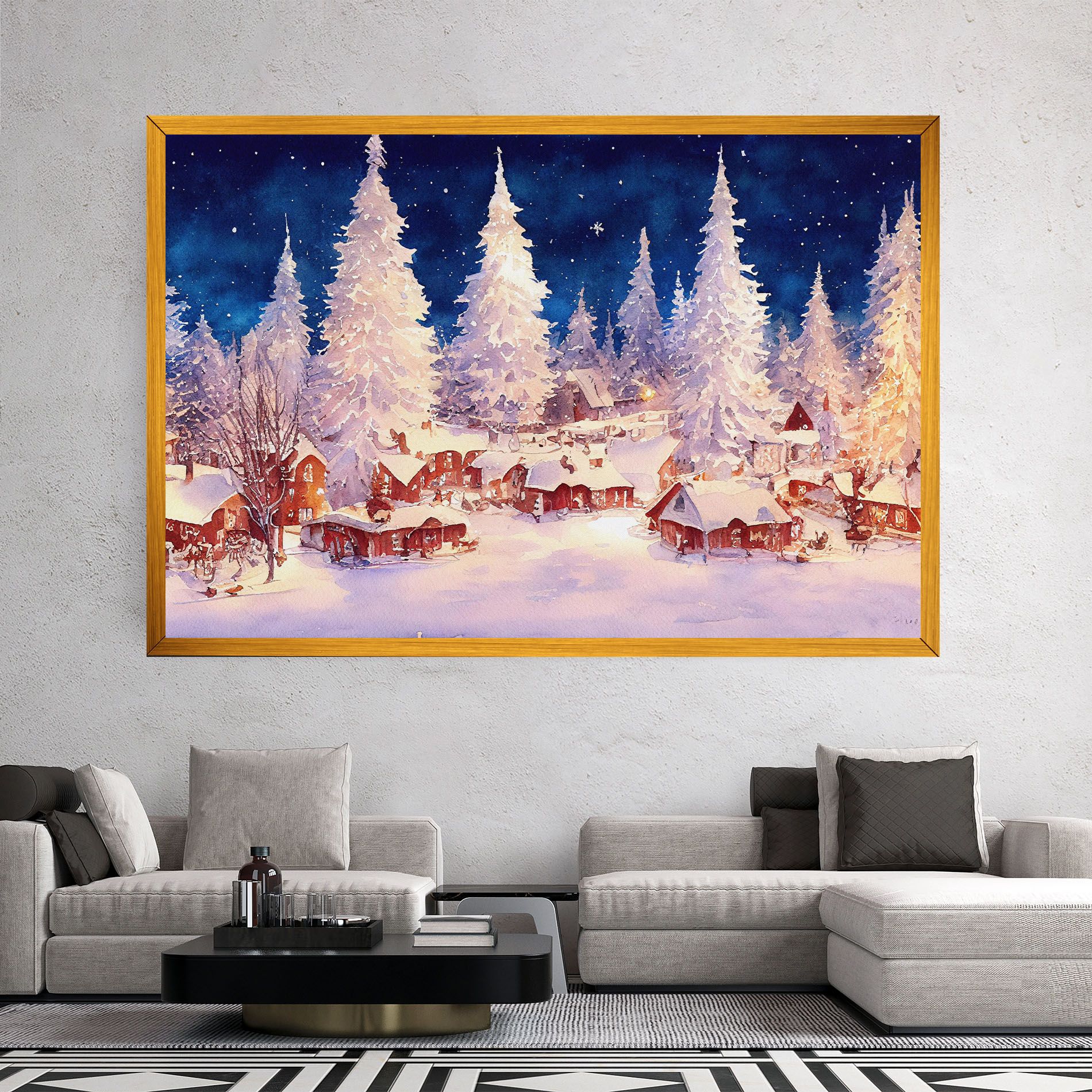 Snow Falling Painting mockup 2