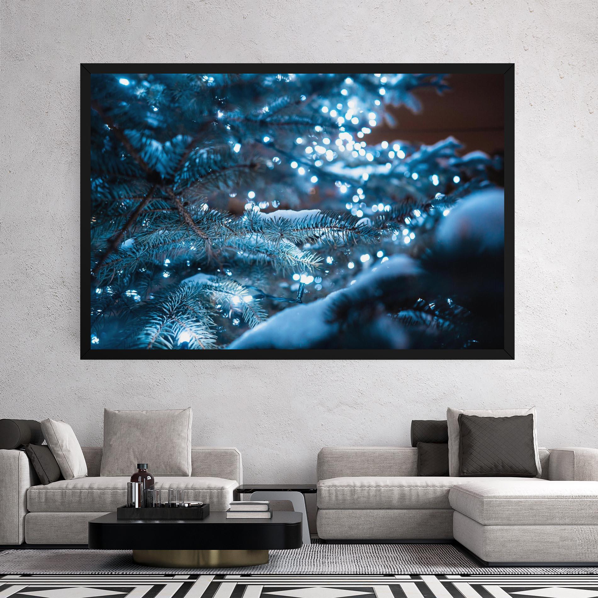 Leinwandbild Blue Christmas Tree mockup 2