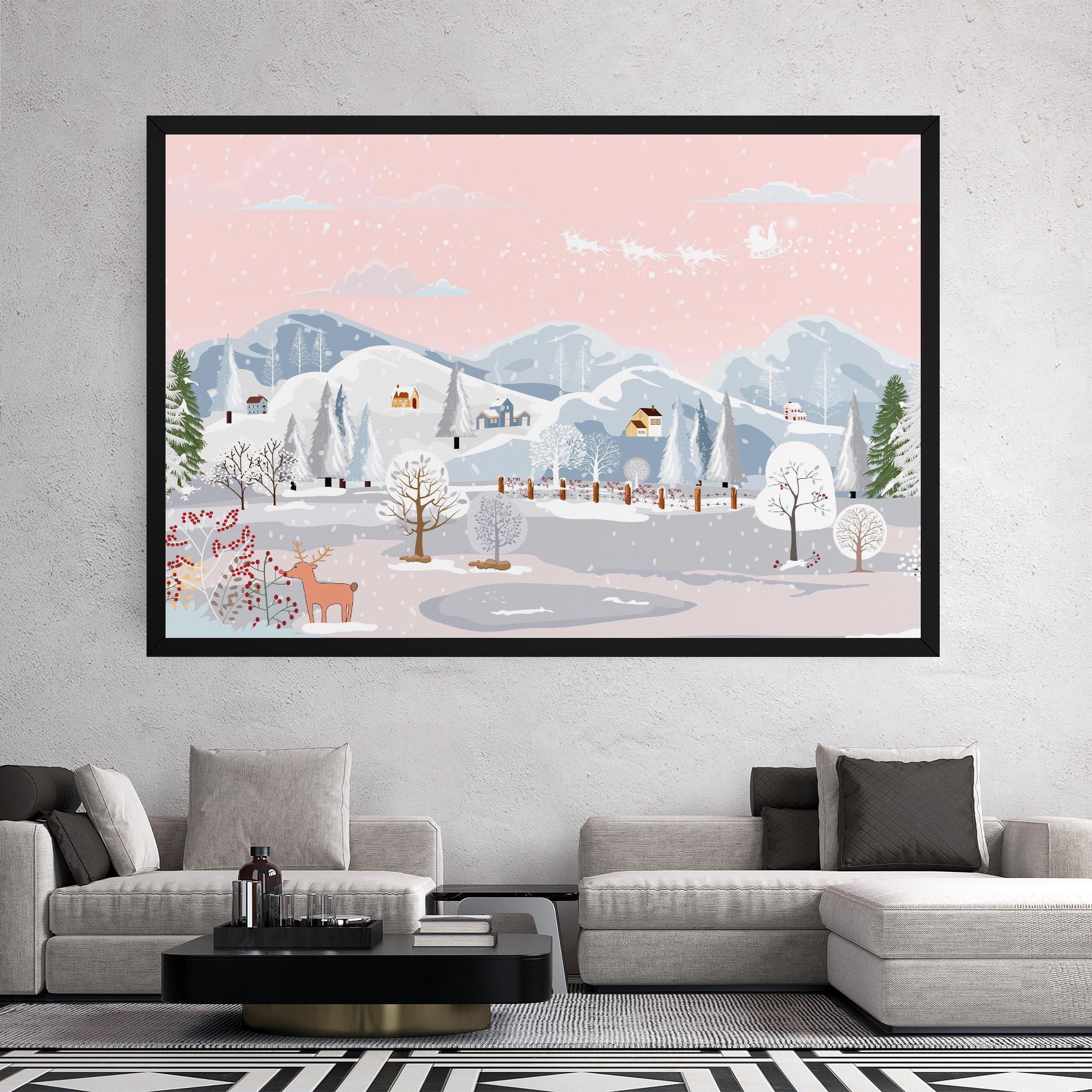 Leinwandbild Pink Sky Winter mockup 2