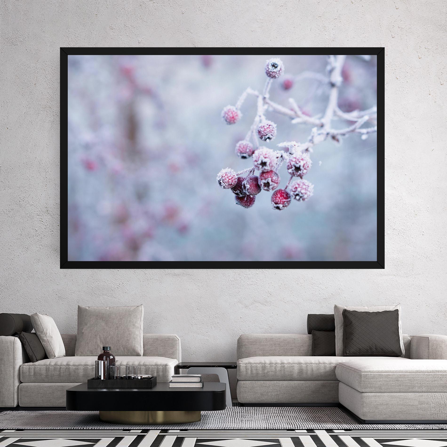 Leinwandbild Red Winter Fruits mockup 2