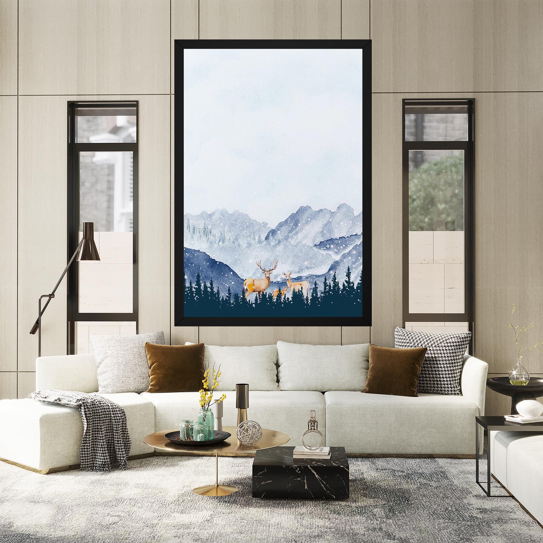 Winter Deers mockup 2