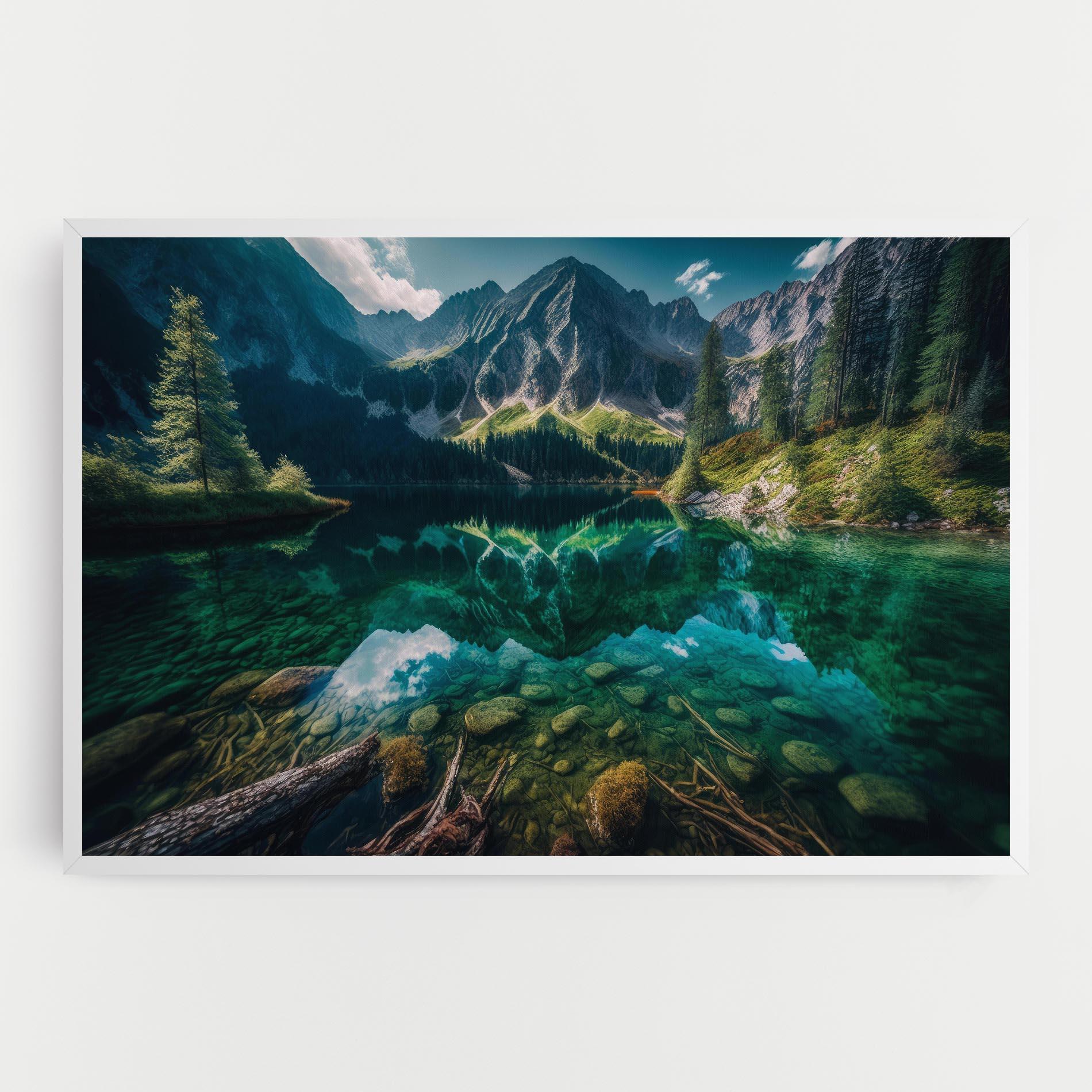 Leinwandbild Beautiful Lake Mountain mockup 0