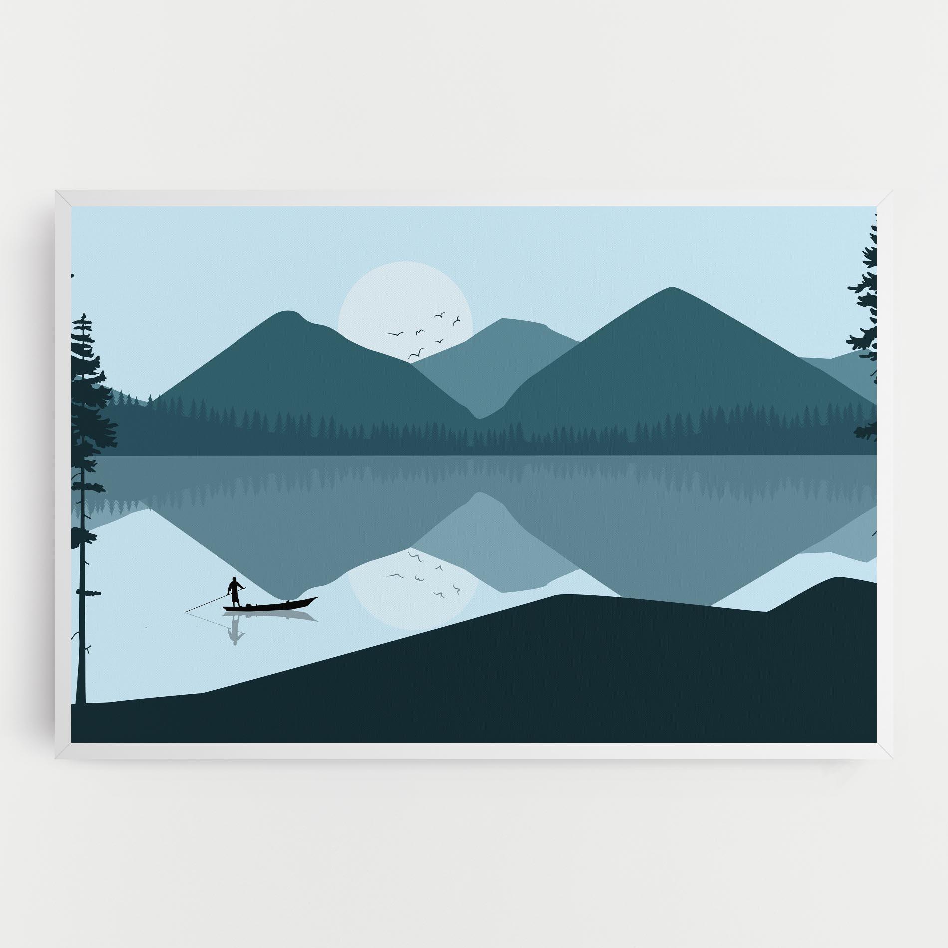 Leinwandbild Blue Light Lake mockup 0