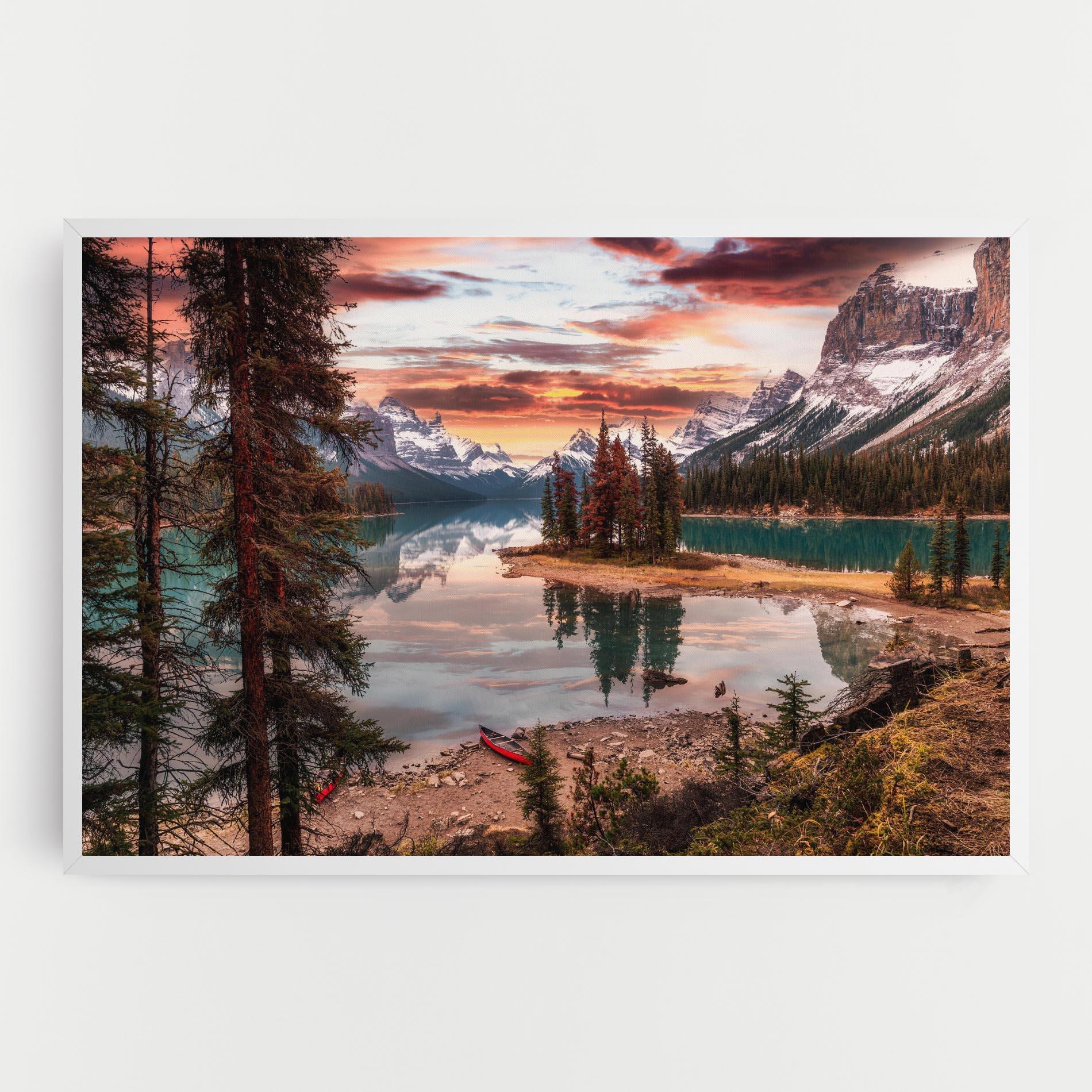 Leinwandbild Sunset Lake View mockup 0