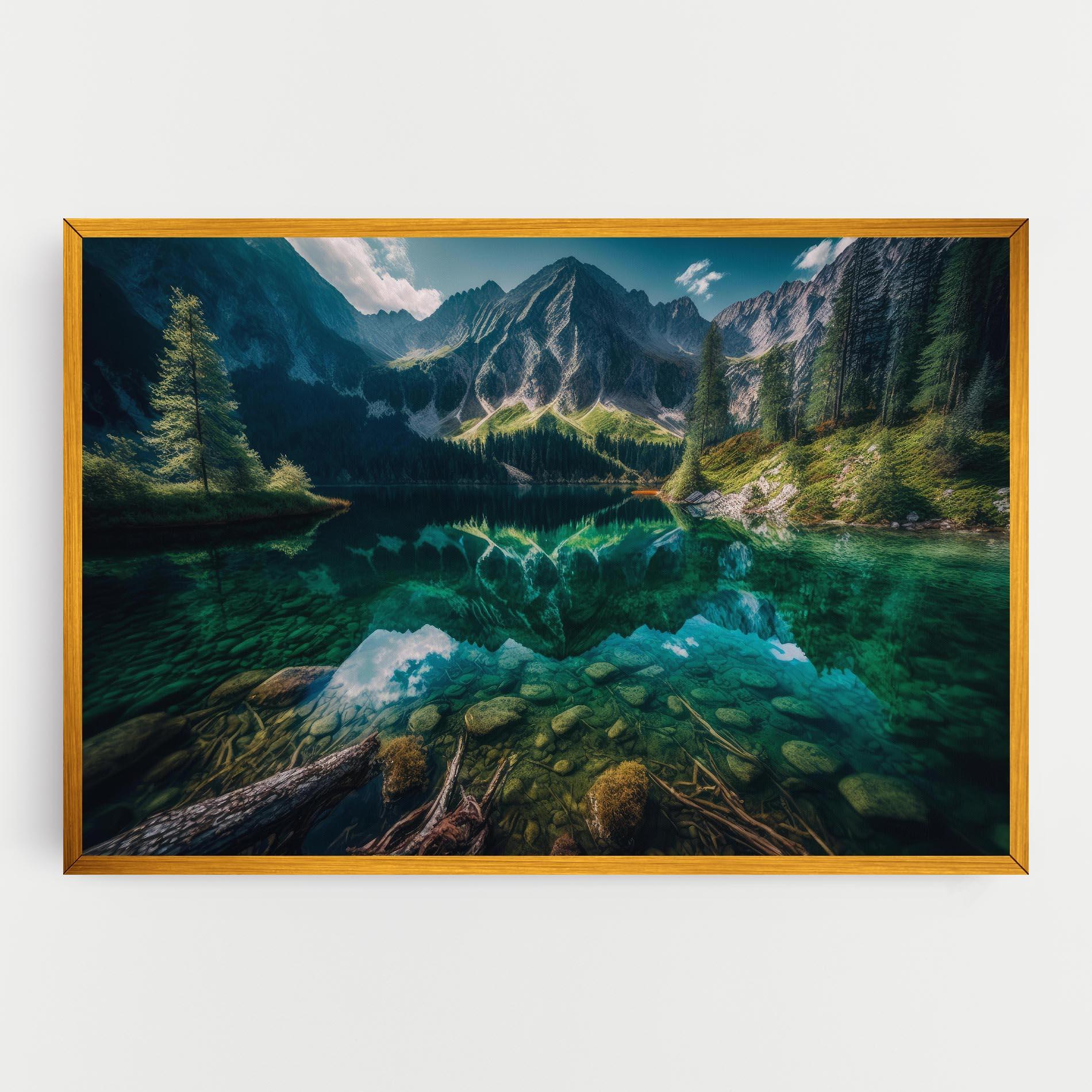 Leinwandbild Beautiful Lake Mountain mockup 0