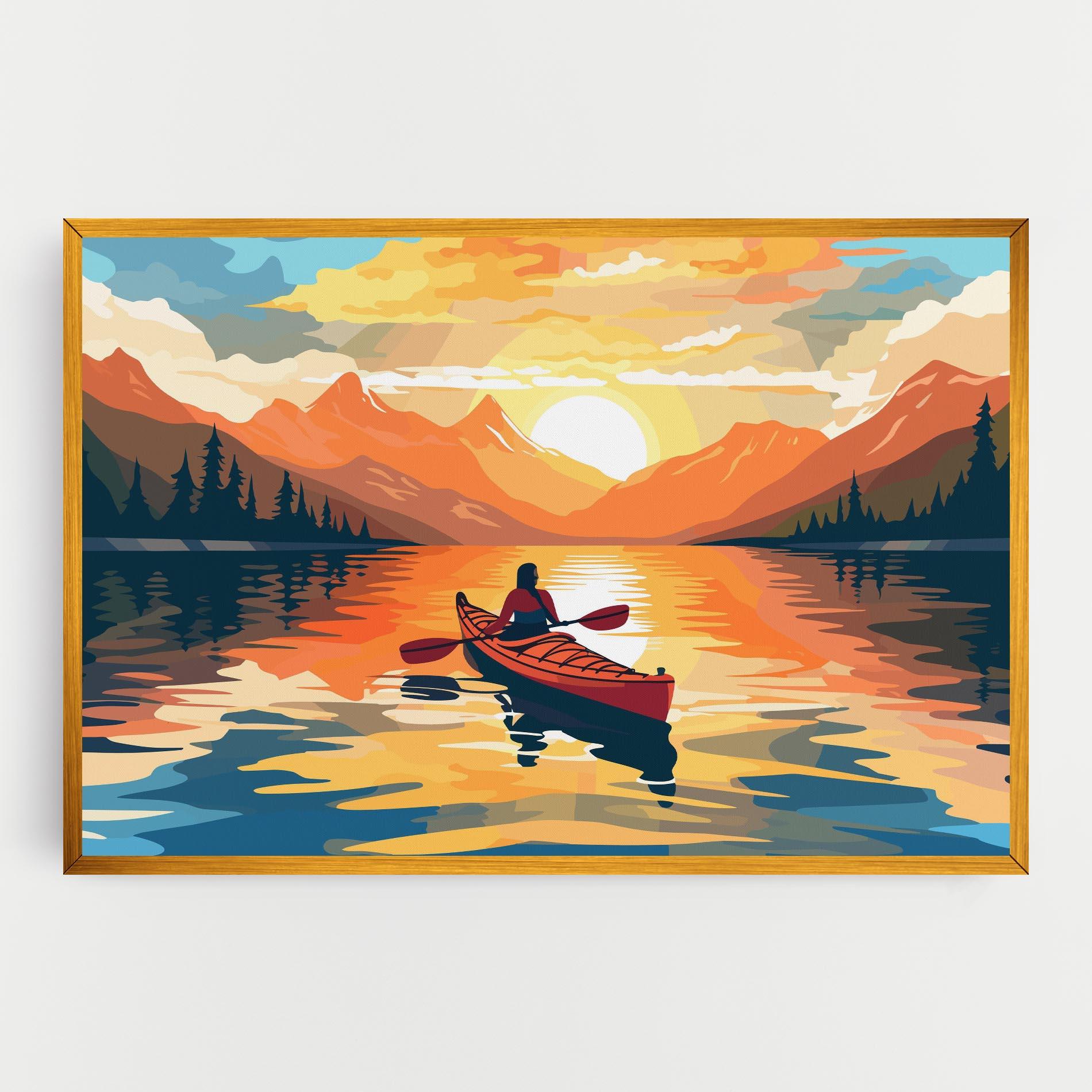 Leinwandbild Boat Sunset Woman mockup 0