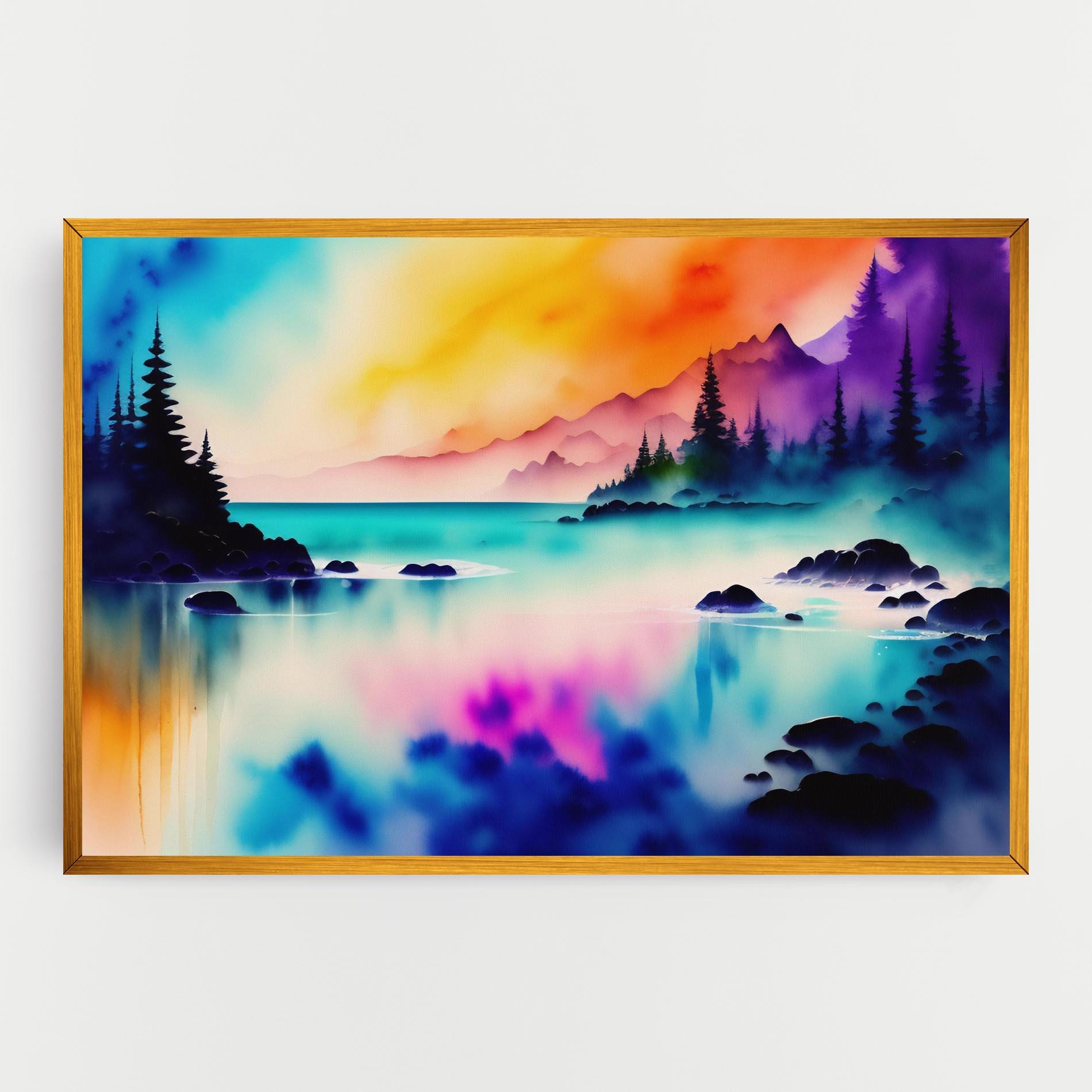 Leinwandbild Lake Painting mockup 0
