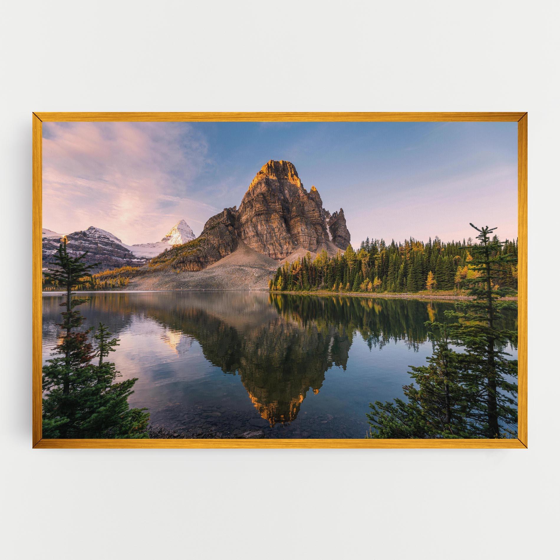 Leinwandbild Mountain Sunrise Lake mockup 0