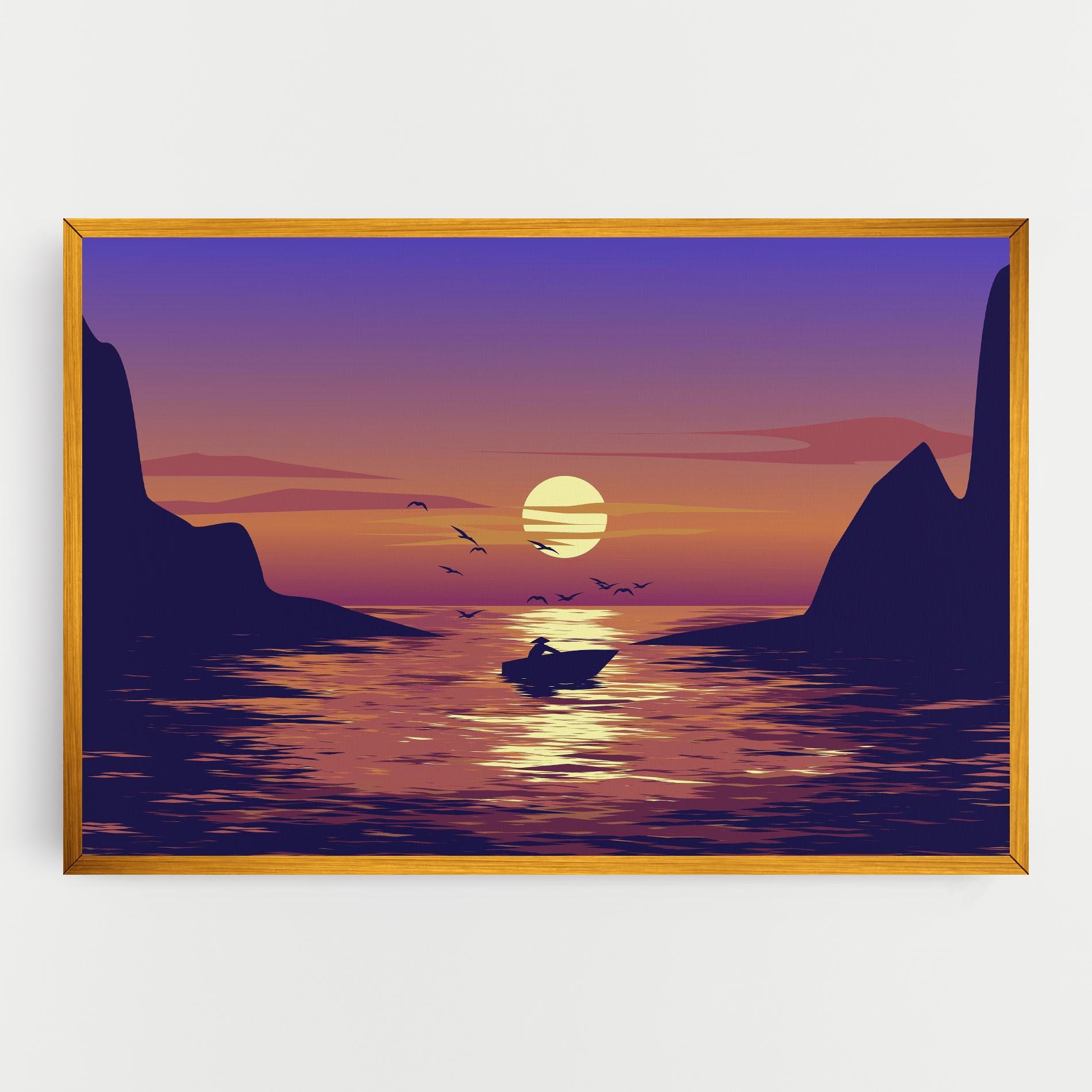 Leinwandbild Sunset Scenery View mockup 0