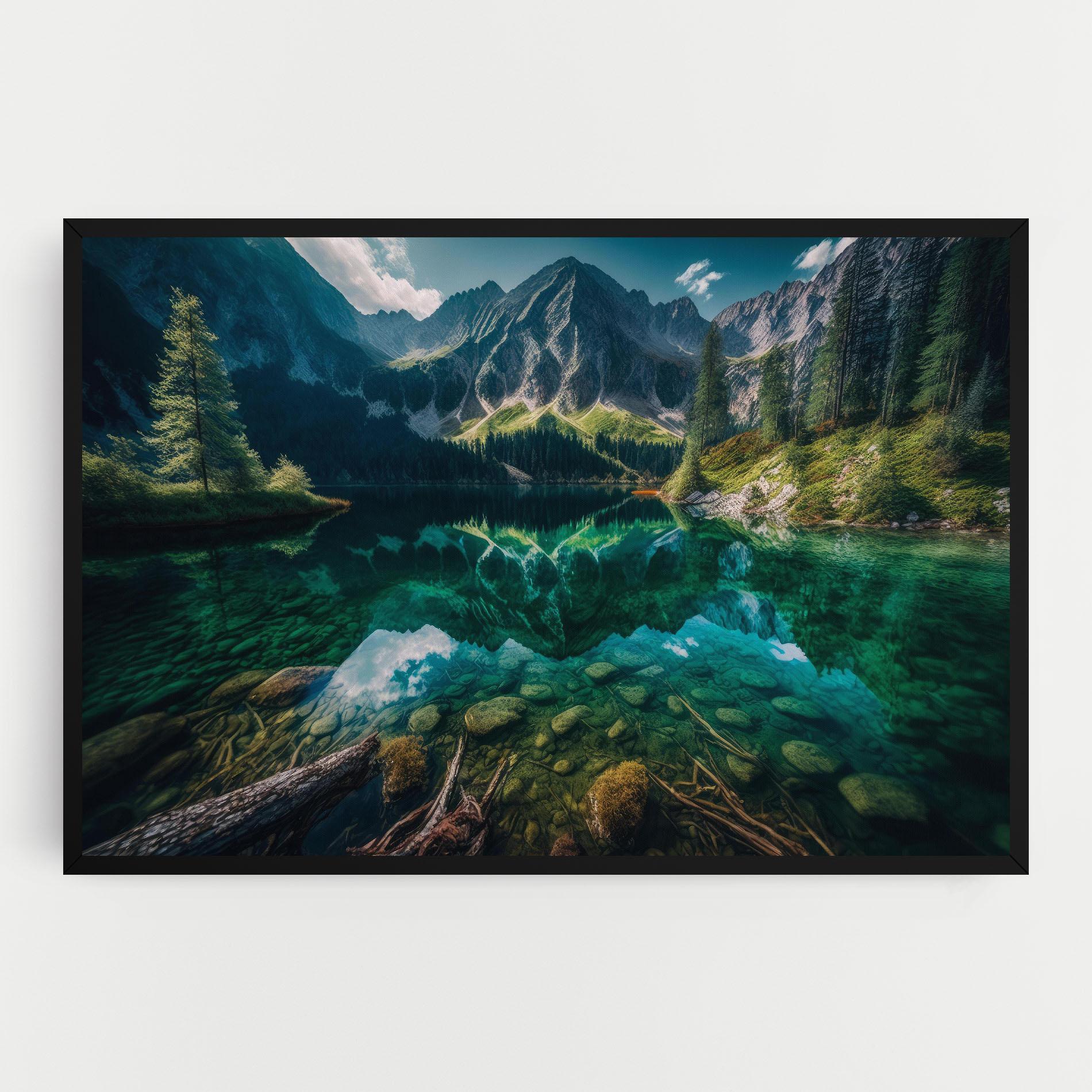 Leinwandbild Beautiful Lake Mountain mockup 0