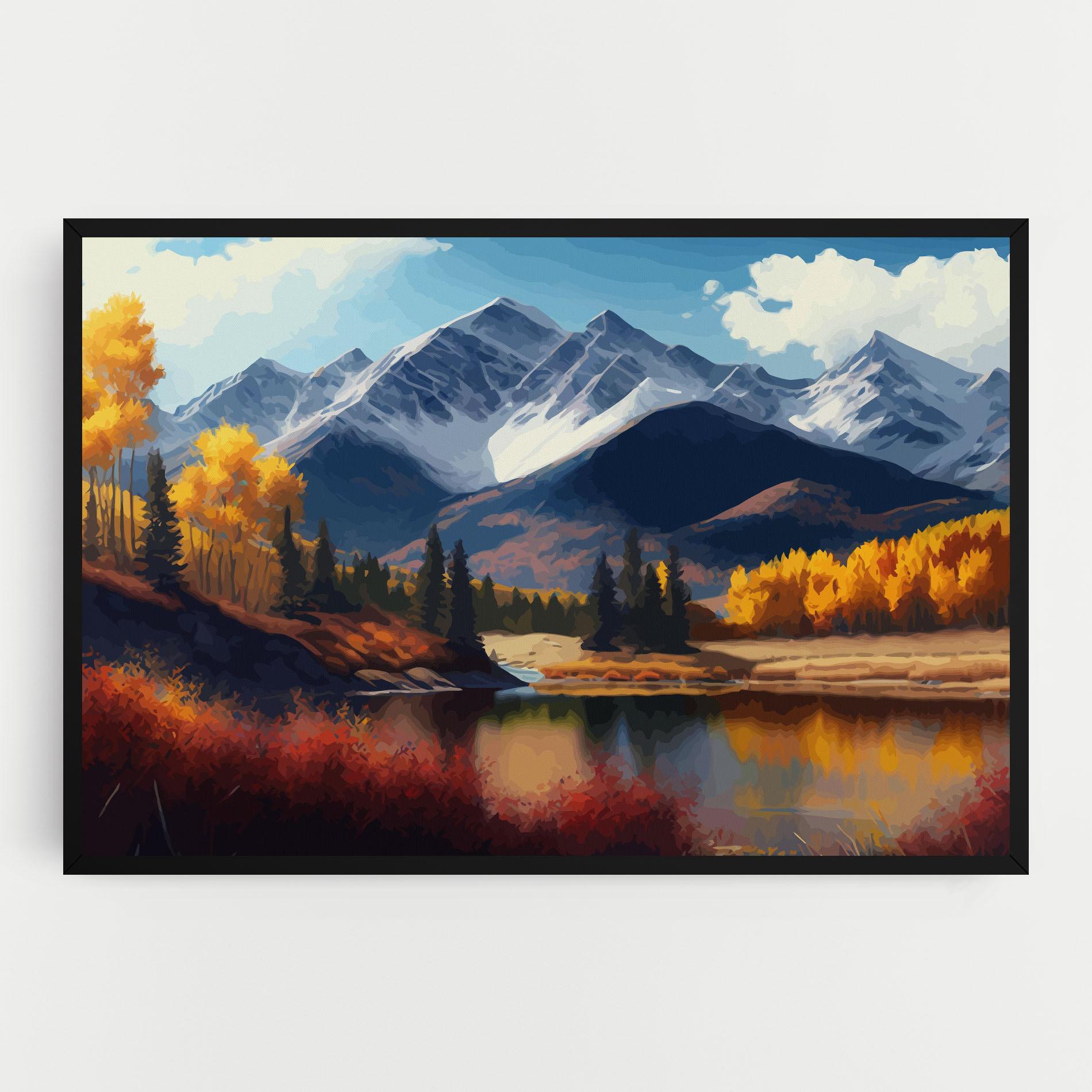 Leinwandbild Lake Autumn View mockup 0