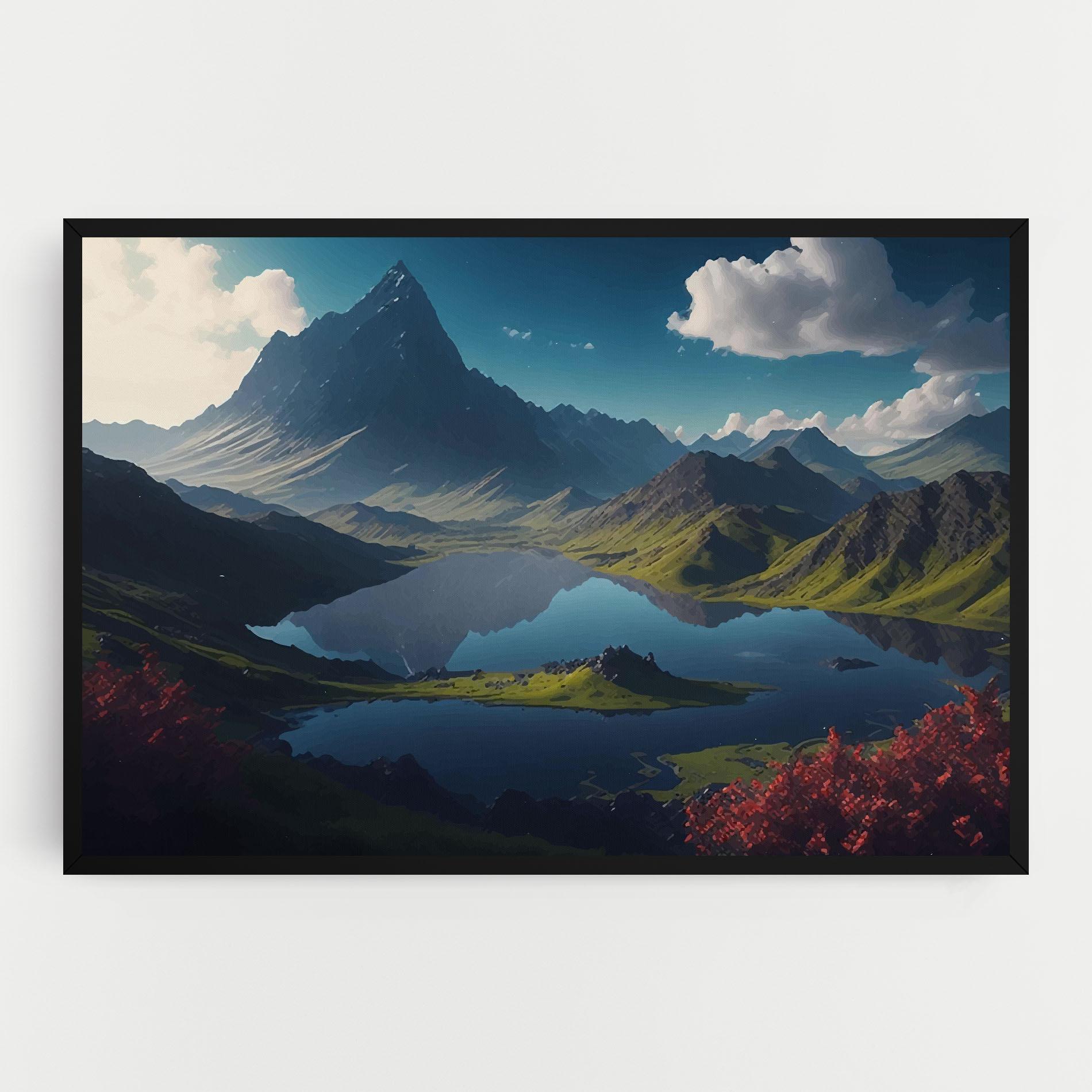 Leinwandbild Red Flower Lake mockup 0