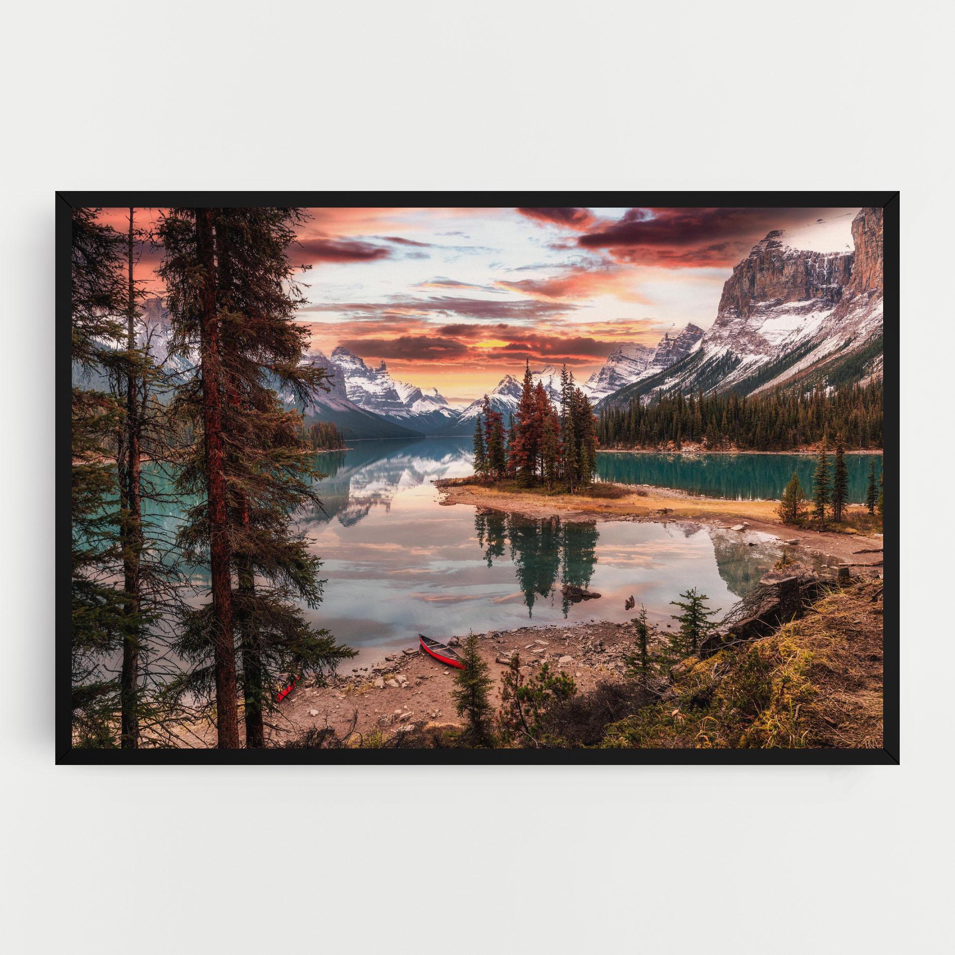 Leinwandbild Sunset Lake View mockup 0