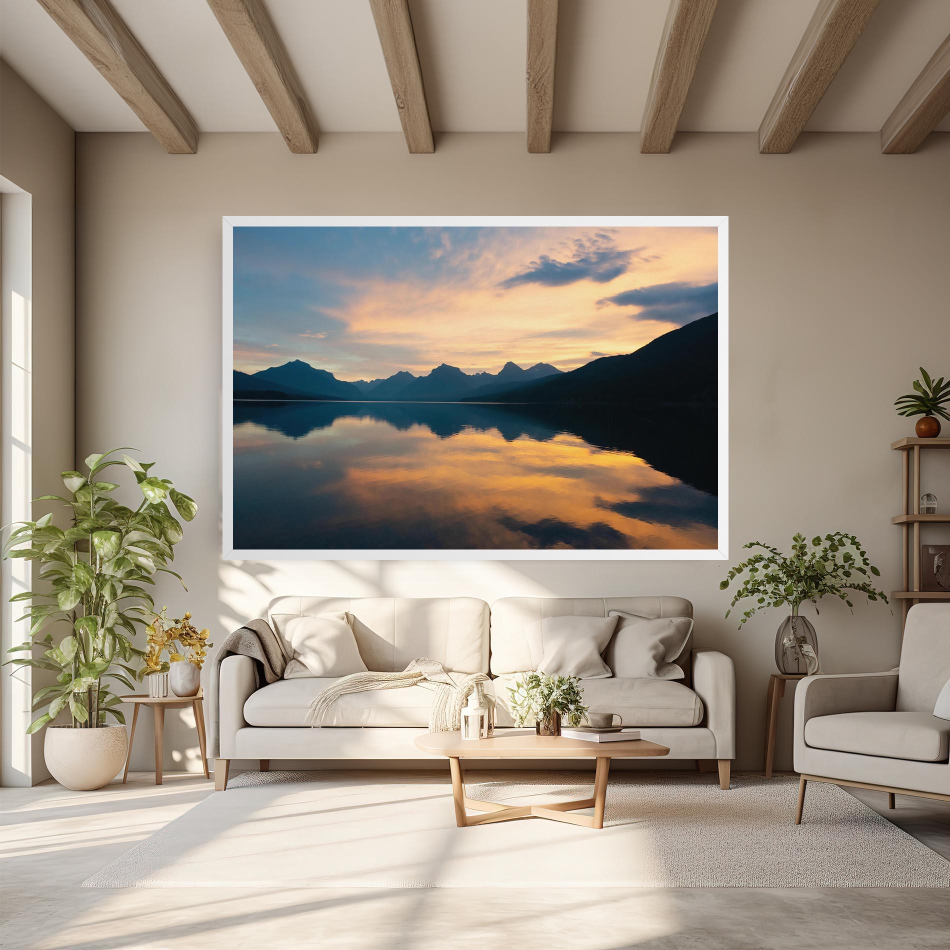 Leinwandbild Orange Light Lake mockup 6