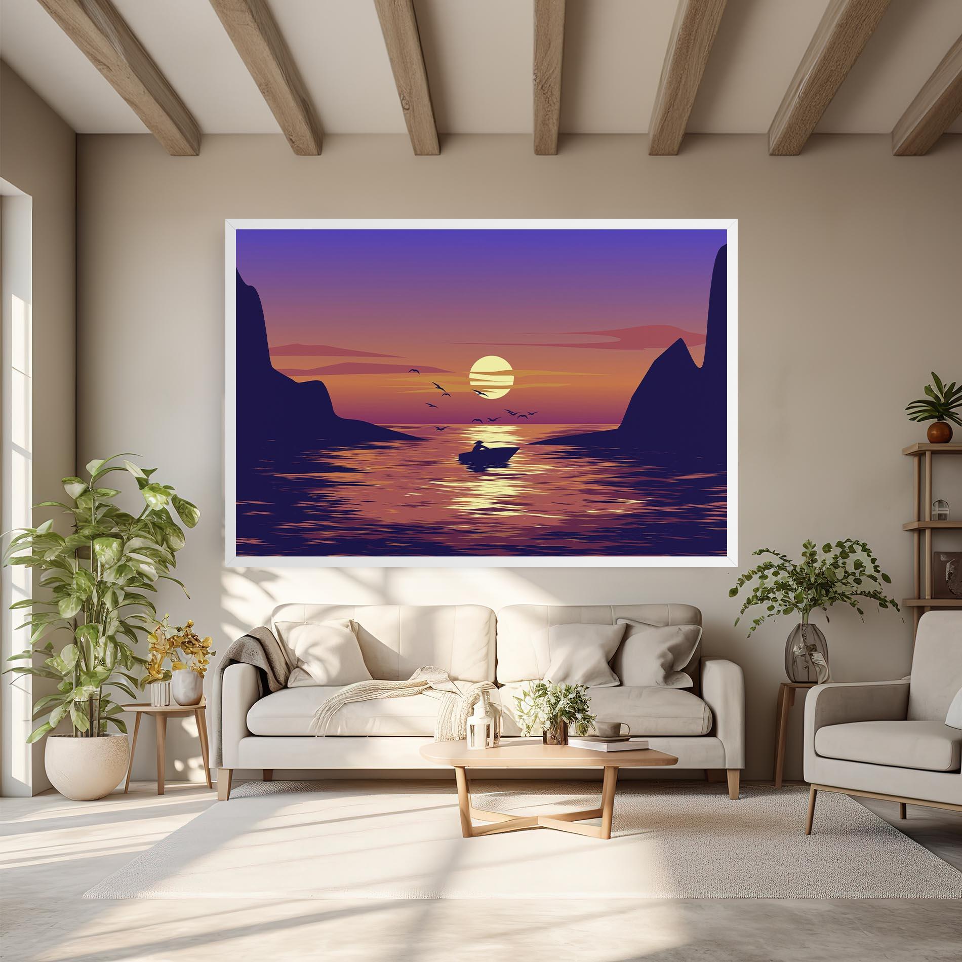 Leinwandbild Sunset Scenery View mockup 6