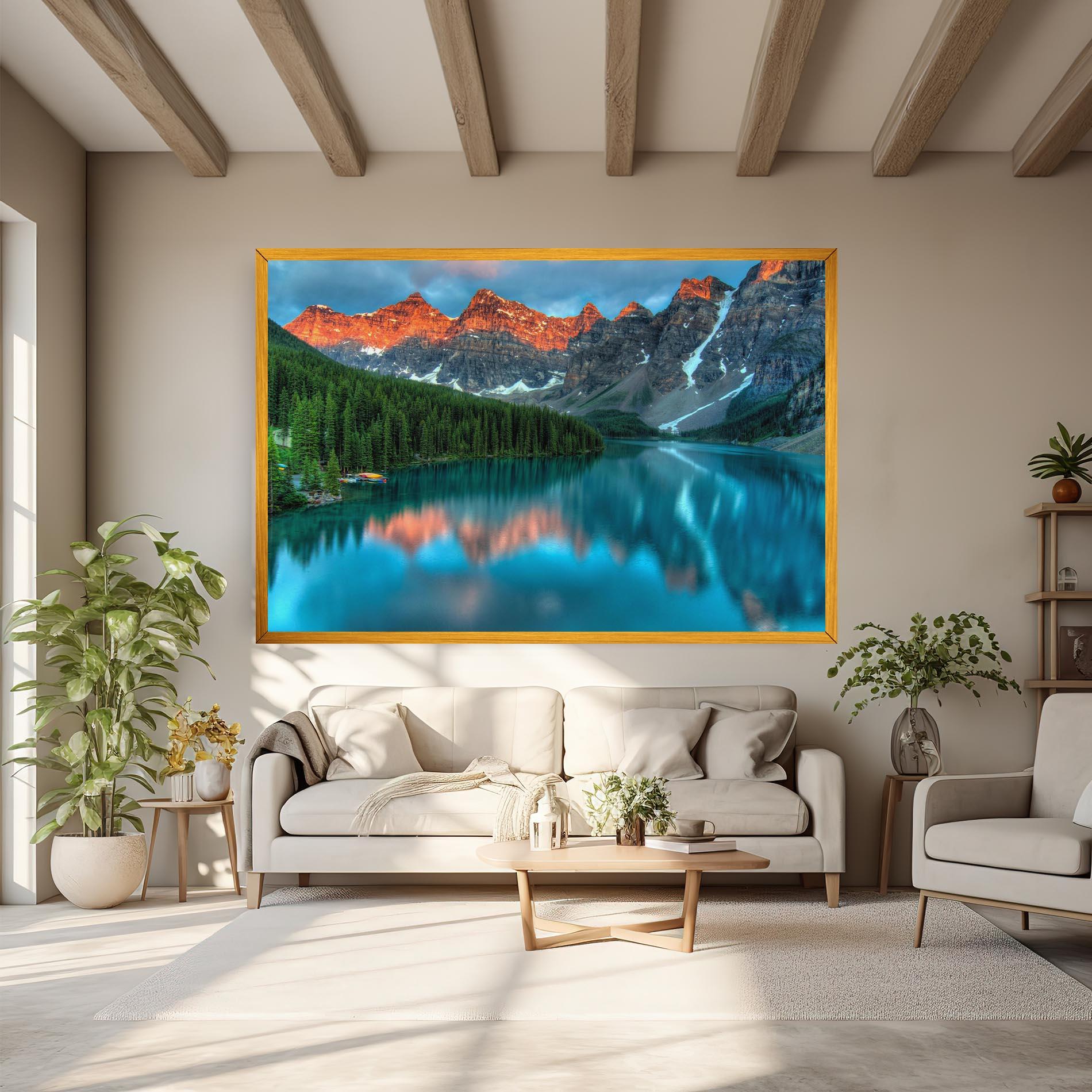 Leinwandbild Beautiful Blue Lake mockup 6