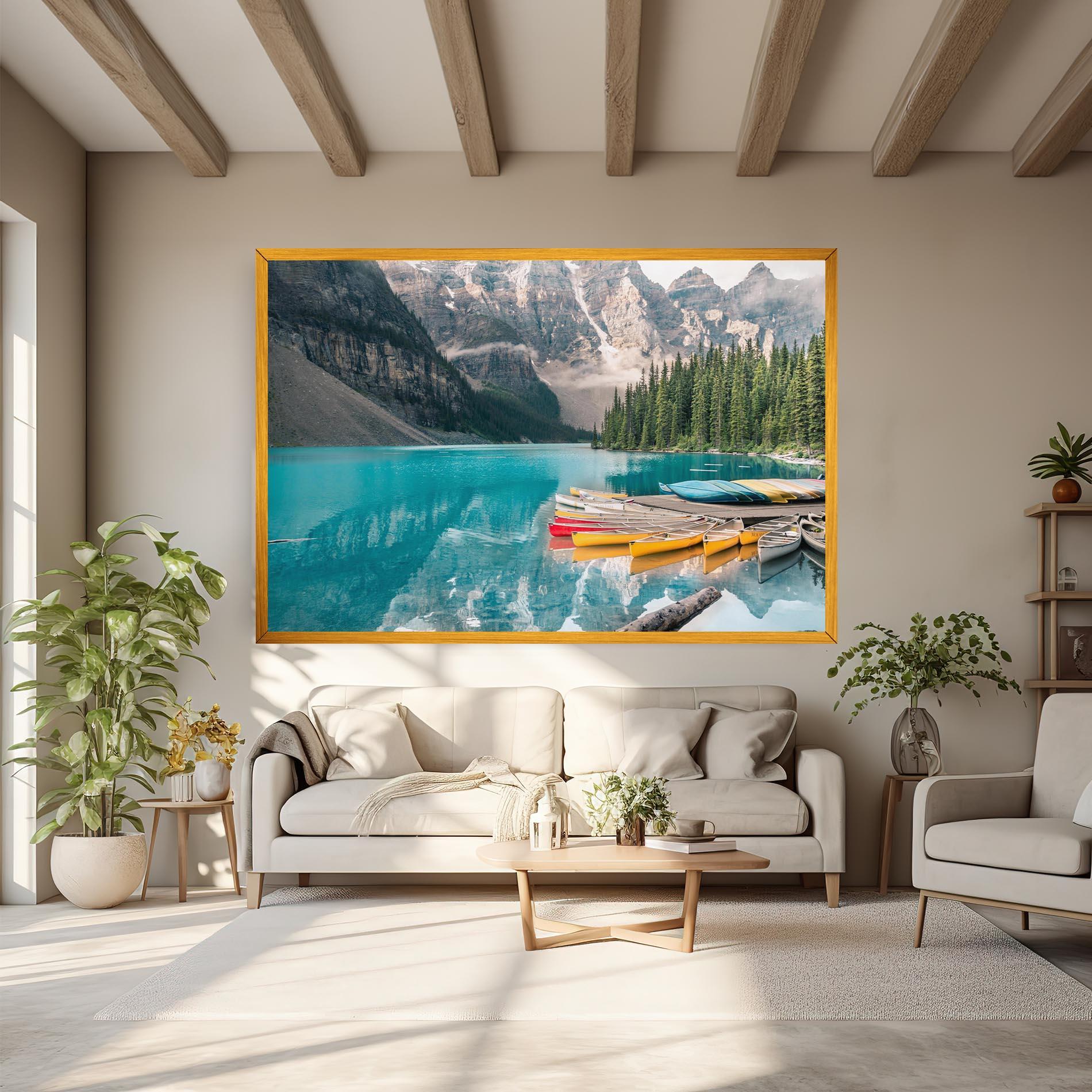 Leinwandbild Beautiful Moraine Lake mockup 6