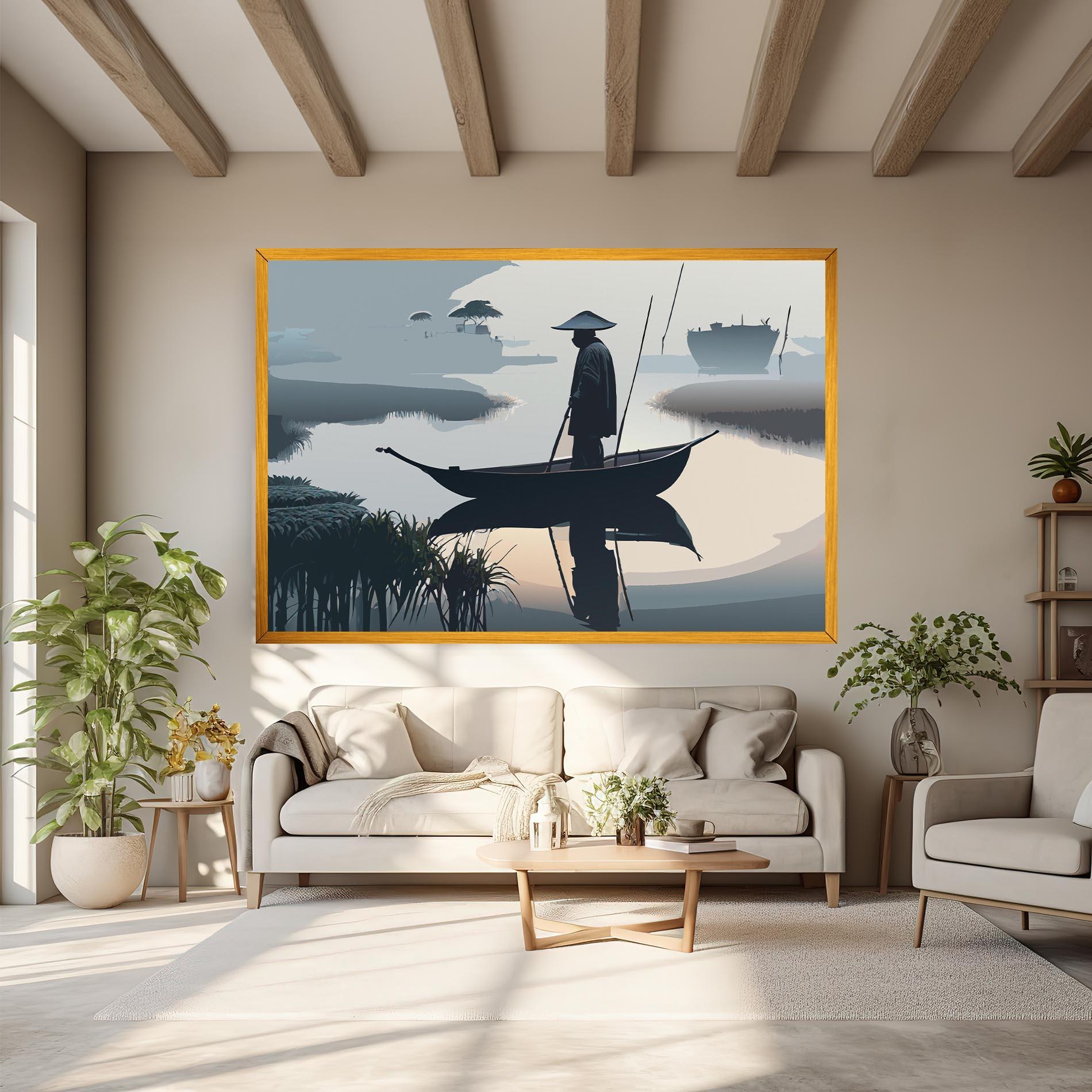 Leinwandbild Japan Fisherman mockup 6