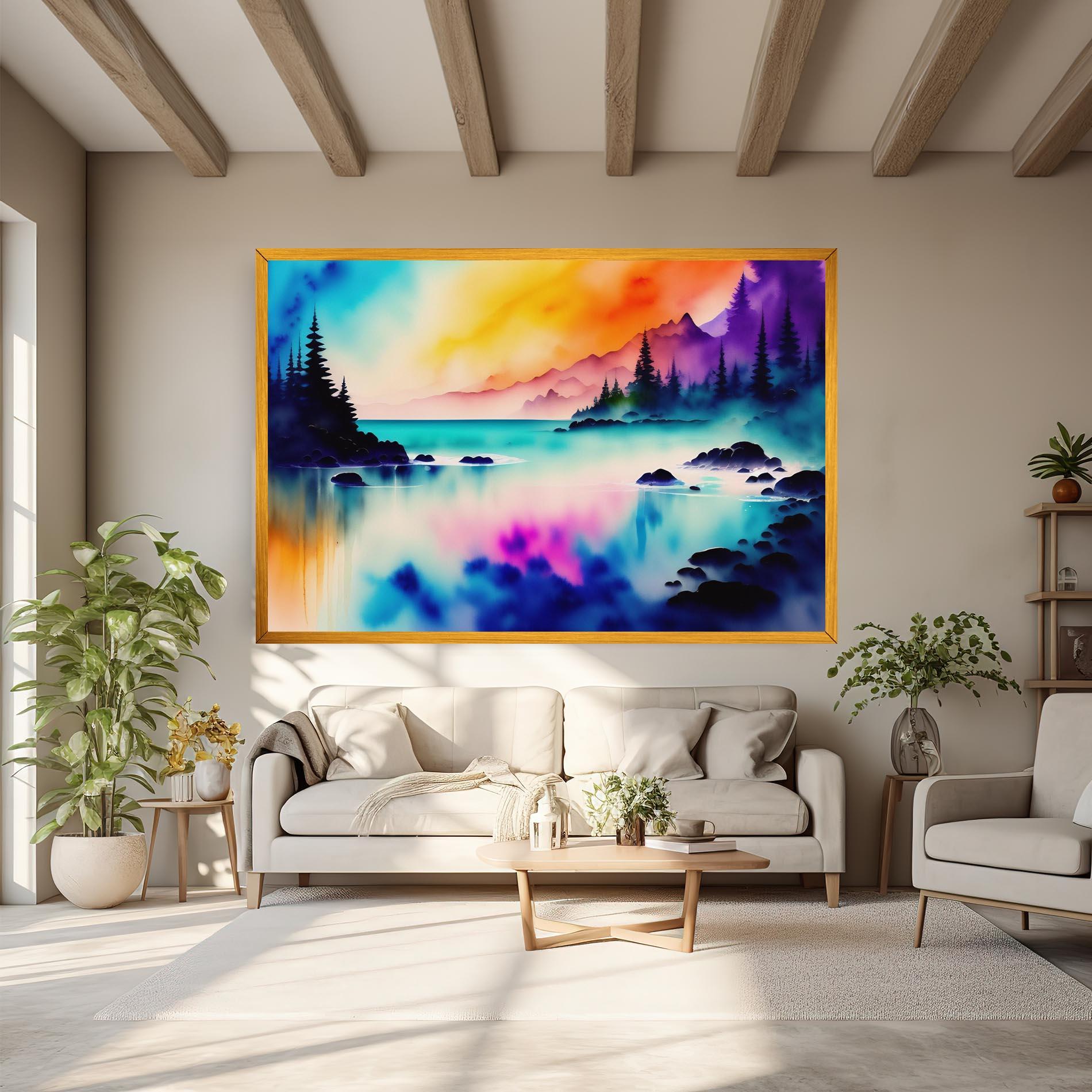 Leinwandbild Lake Painting mockup 6