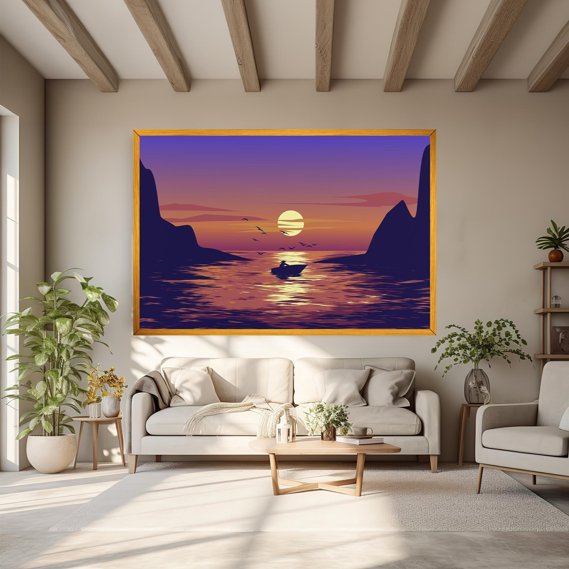 Leinwandbild Sunset Scenery View mockup 6