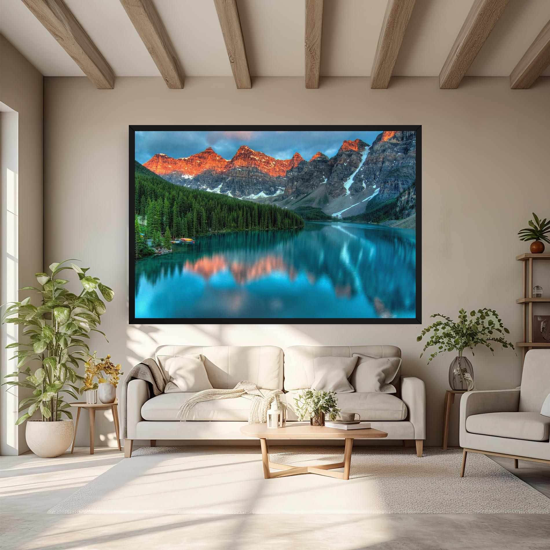 Leinwandbild Beautiful Blue Lake mockup 6