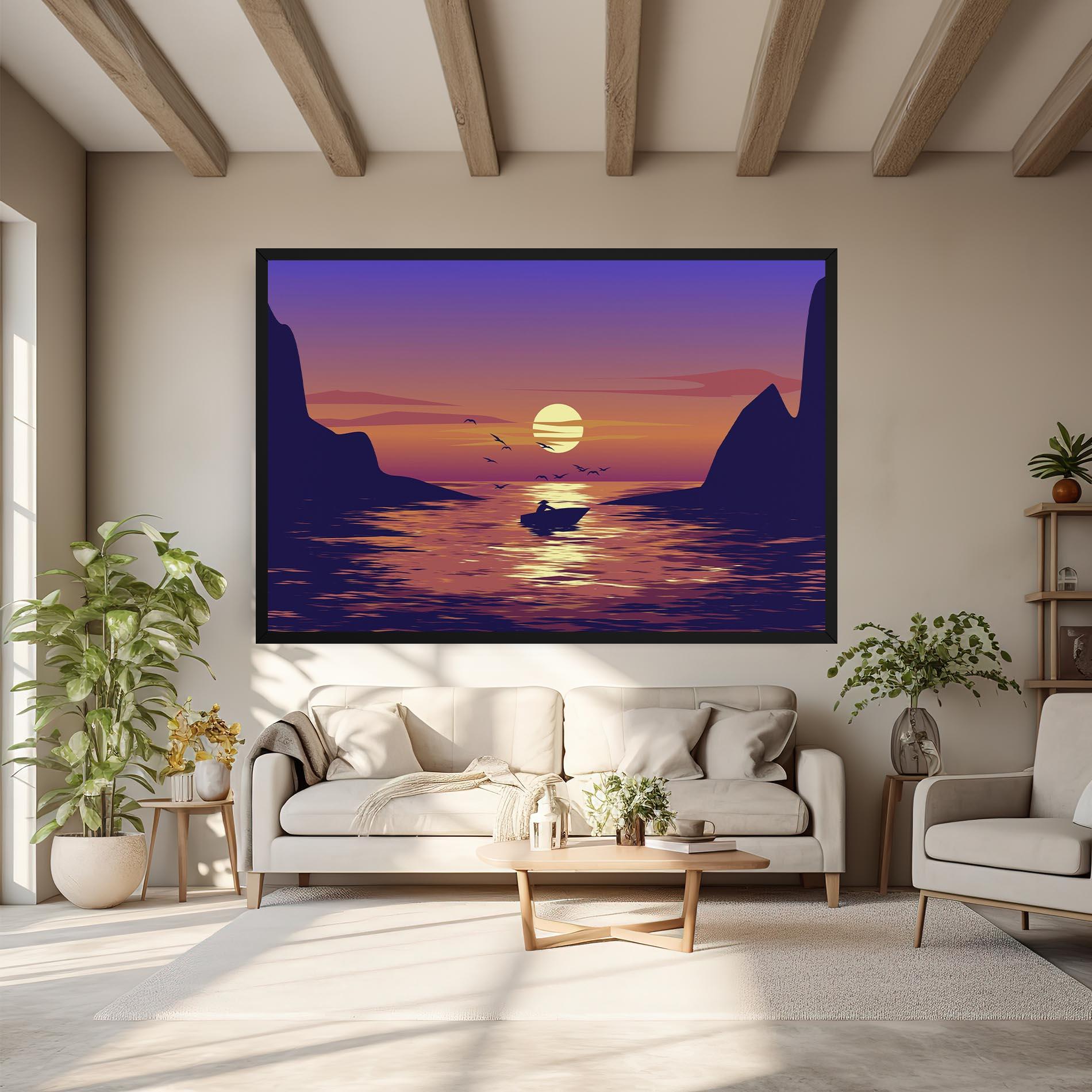 Leinwandbild Sunset Scenery View mockup 6
