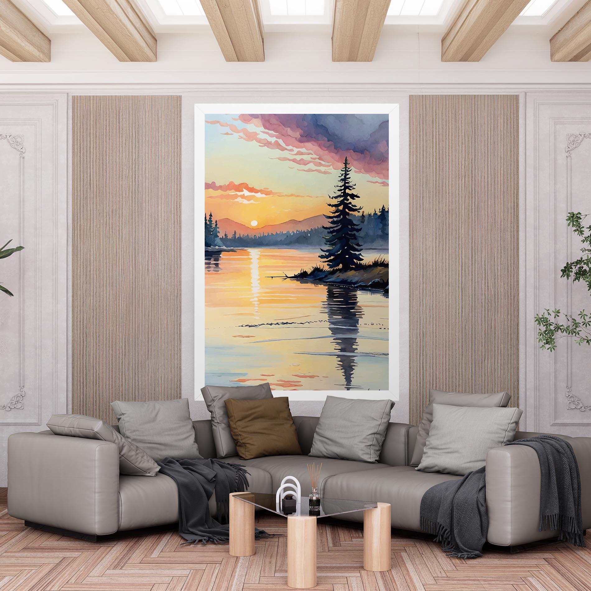 Leinwandbild Tree Shadow Lake mockup 6