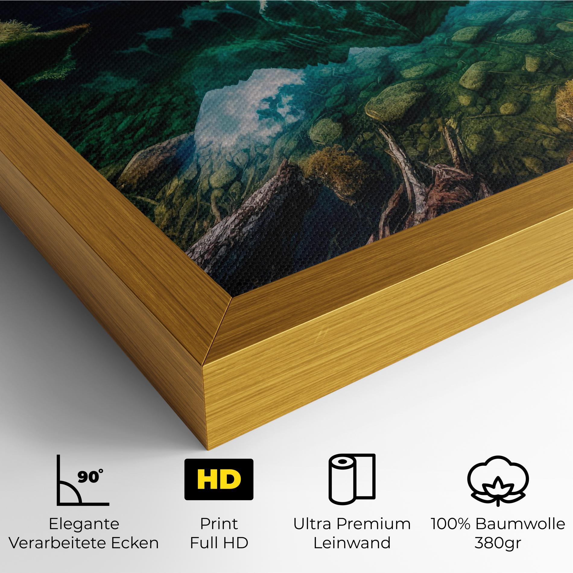 Leinwandbild Beautiful Lake Mountain mockup 4