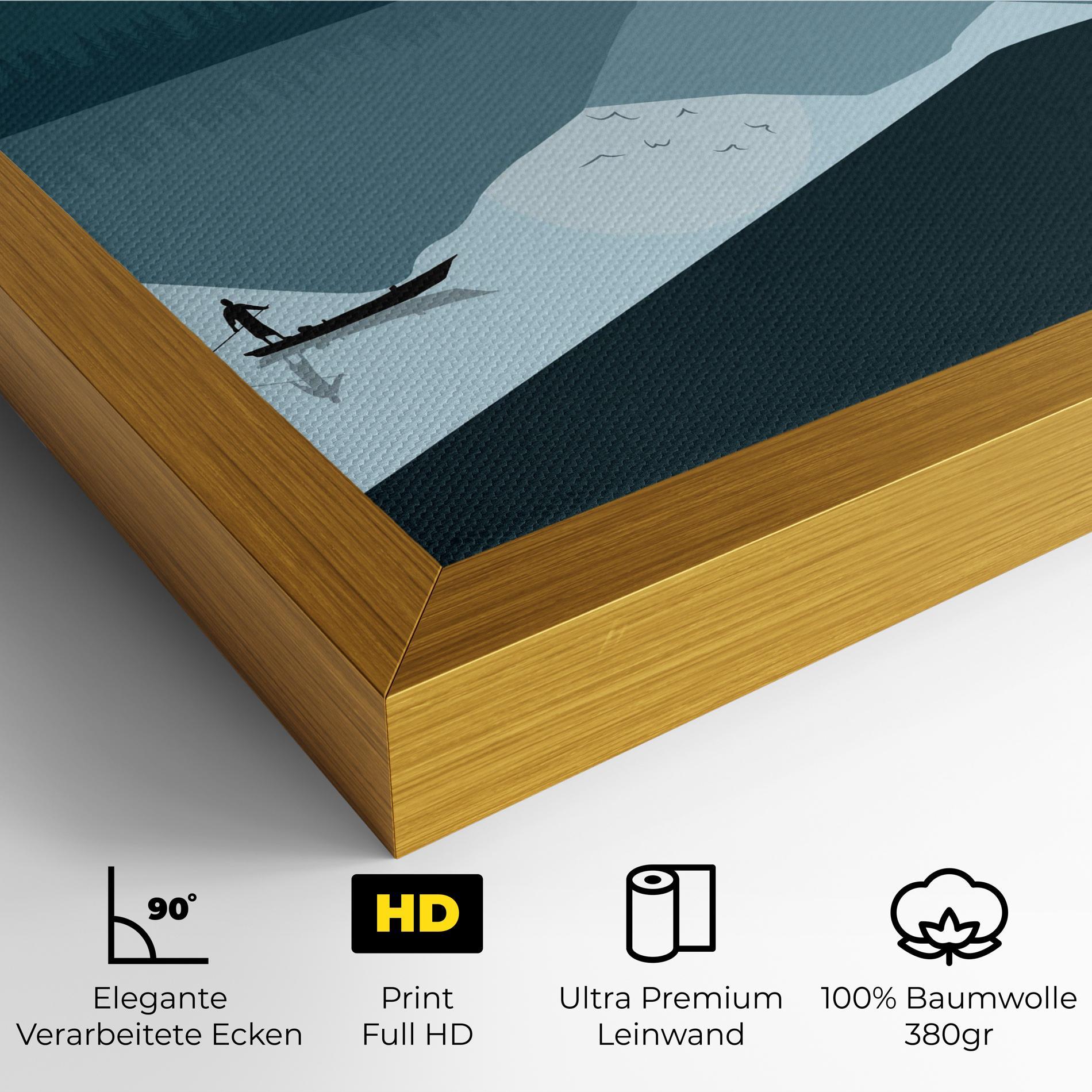 Leinwandbild Blue Light Lake mockup 4