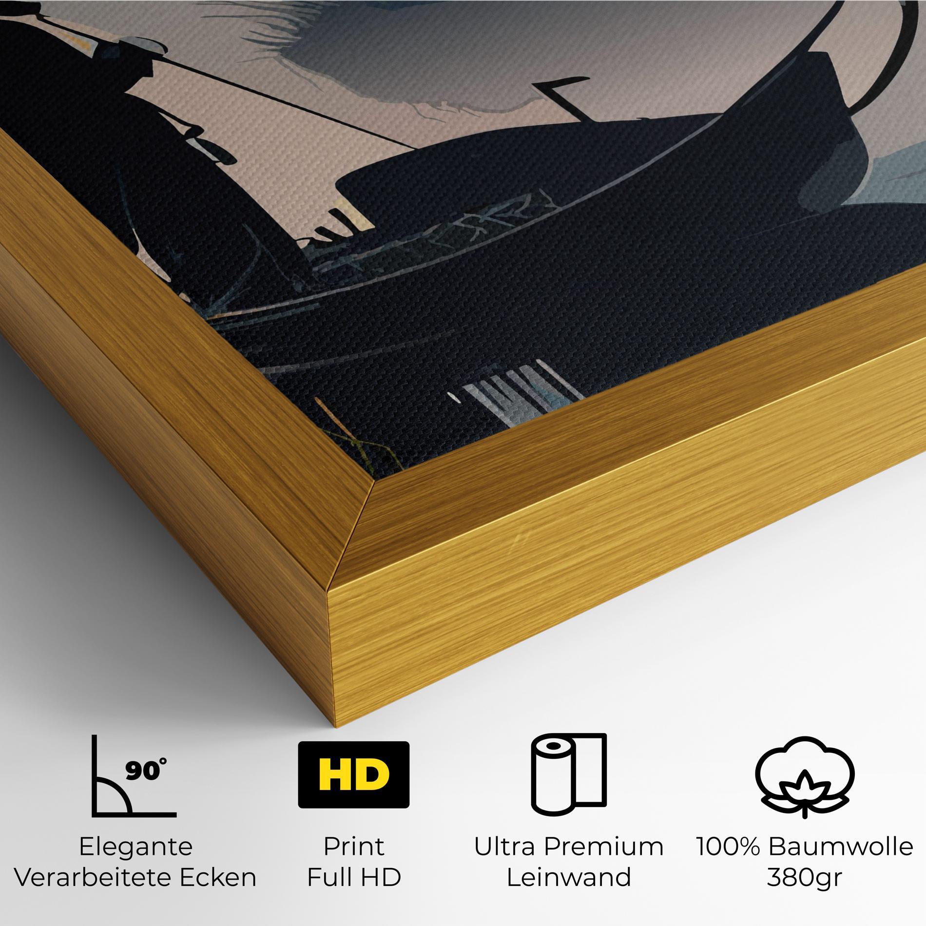 Leinwandbild Japan Lake Man mockup 4