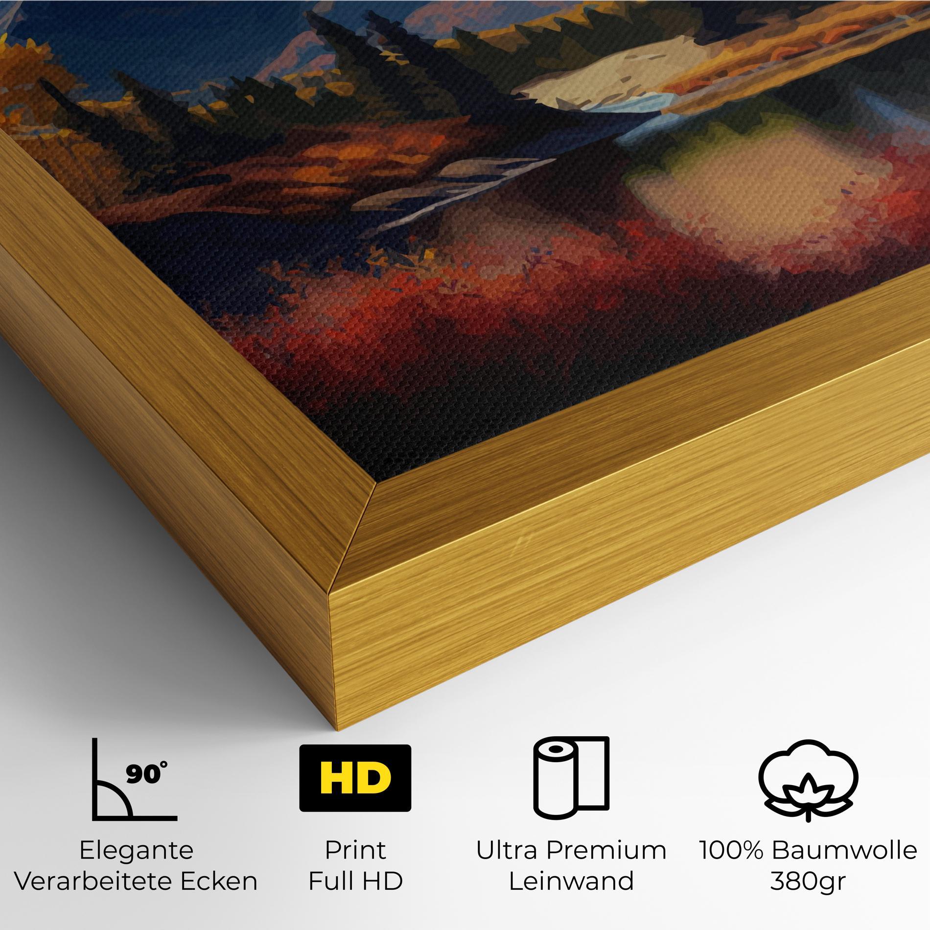 Leinwandbild Lake Autumn View mockup 4