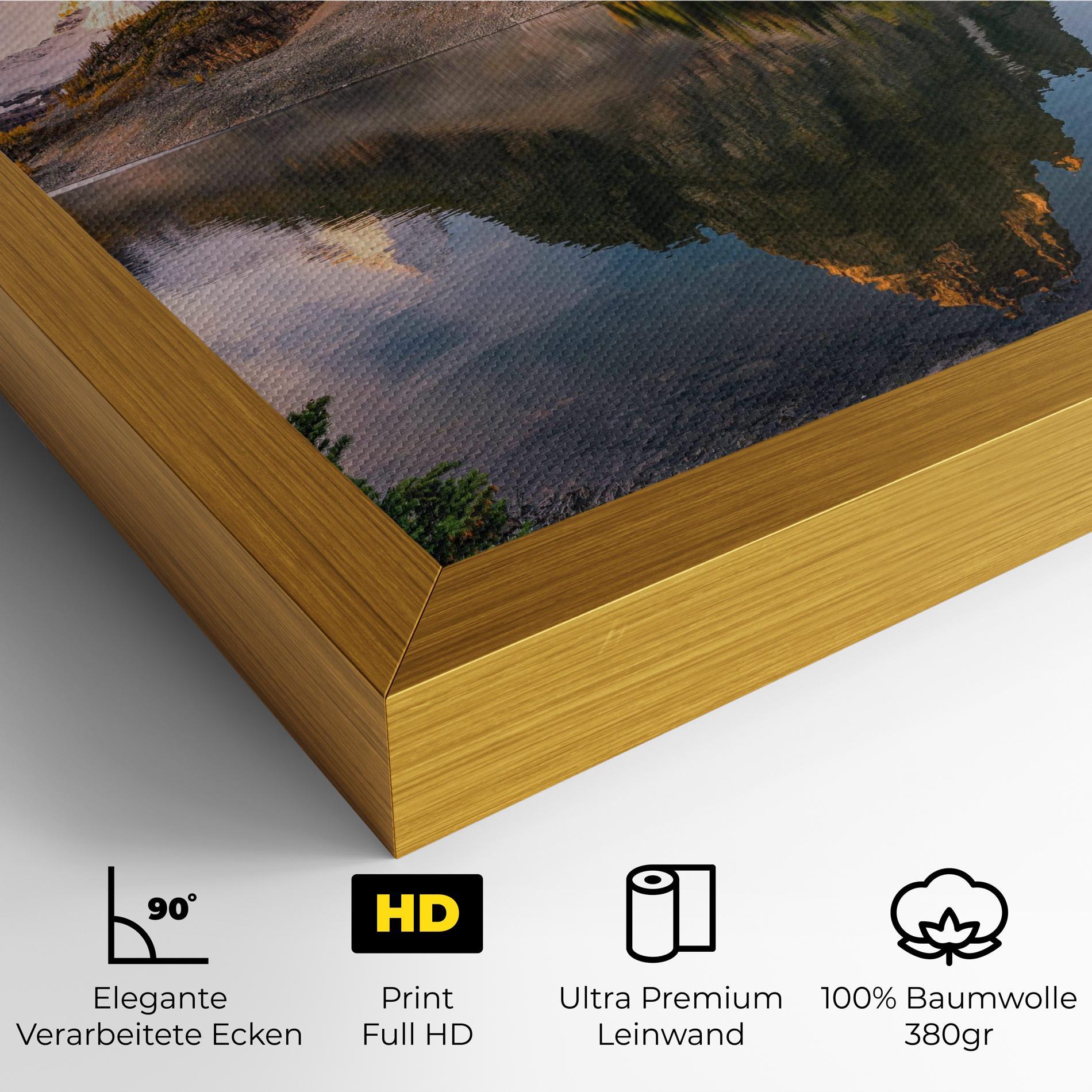 Leinwandbild Mountain Sunrise Lake mockup 4