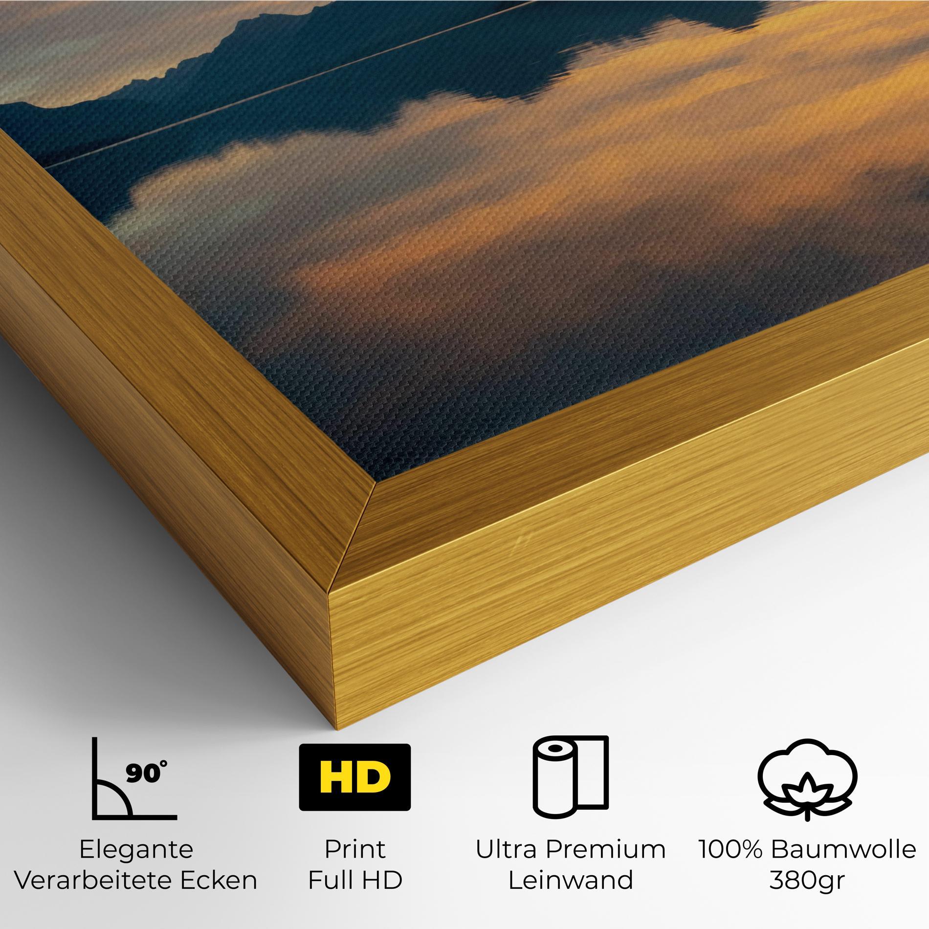 Leinwandbild Orange Light Lake mockup 4
