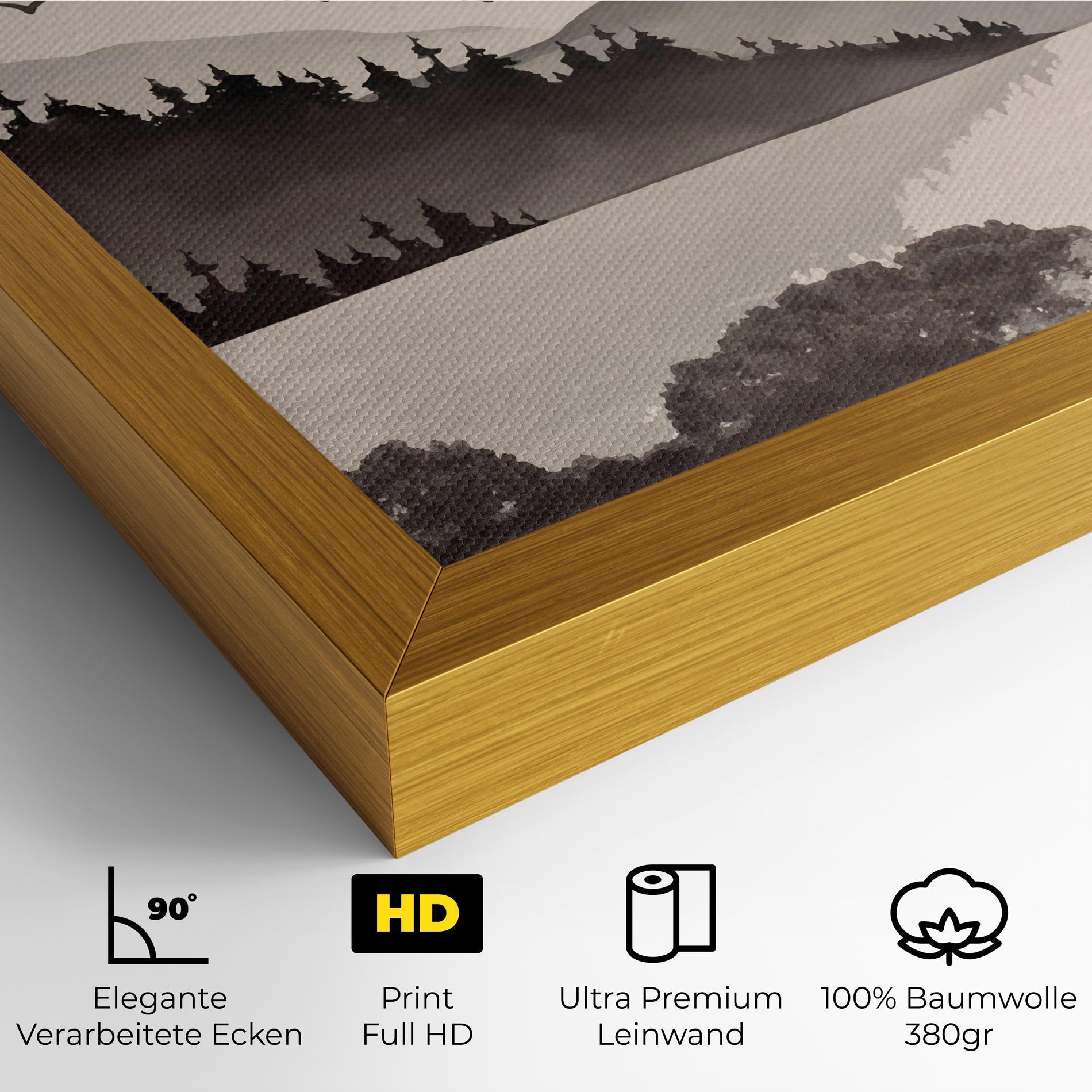 Leinwandbild Red Tree Lake mockup 4