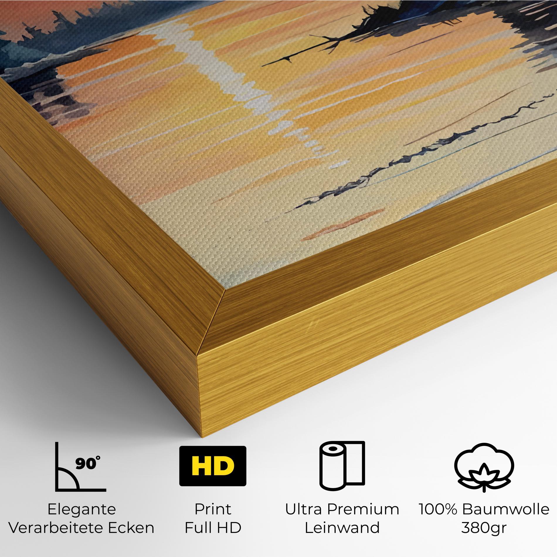 Leinwandbild Tree Shadow Lake mockup 4