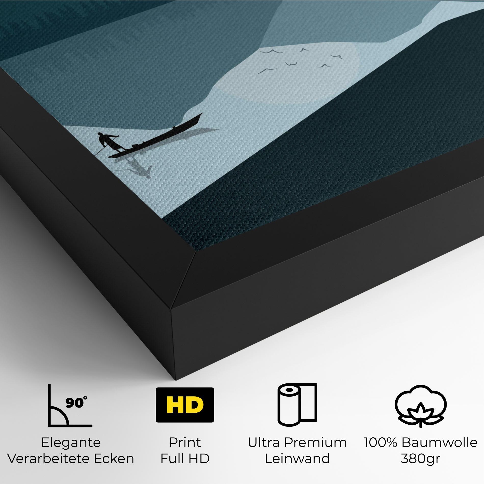 Leinwandbild Blue Light Lake mockup 4