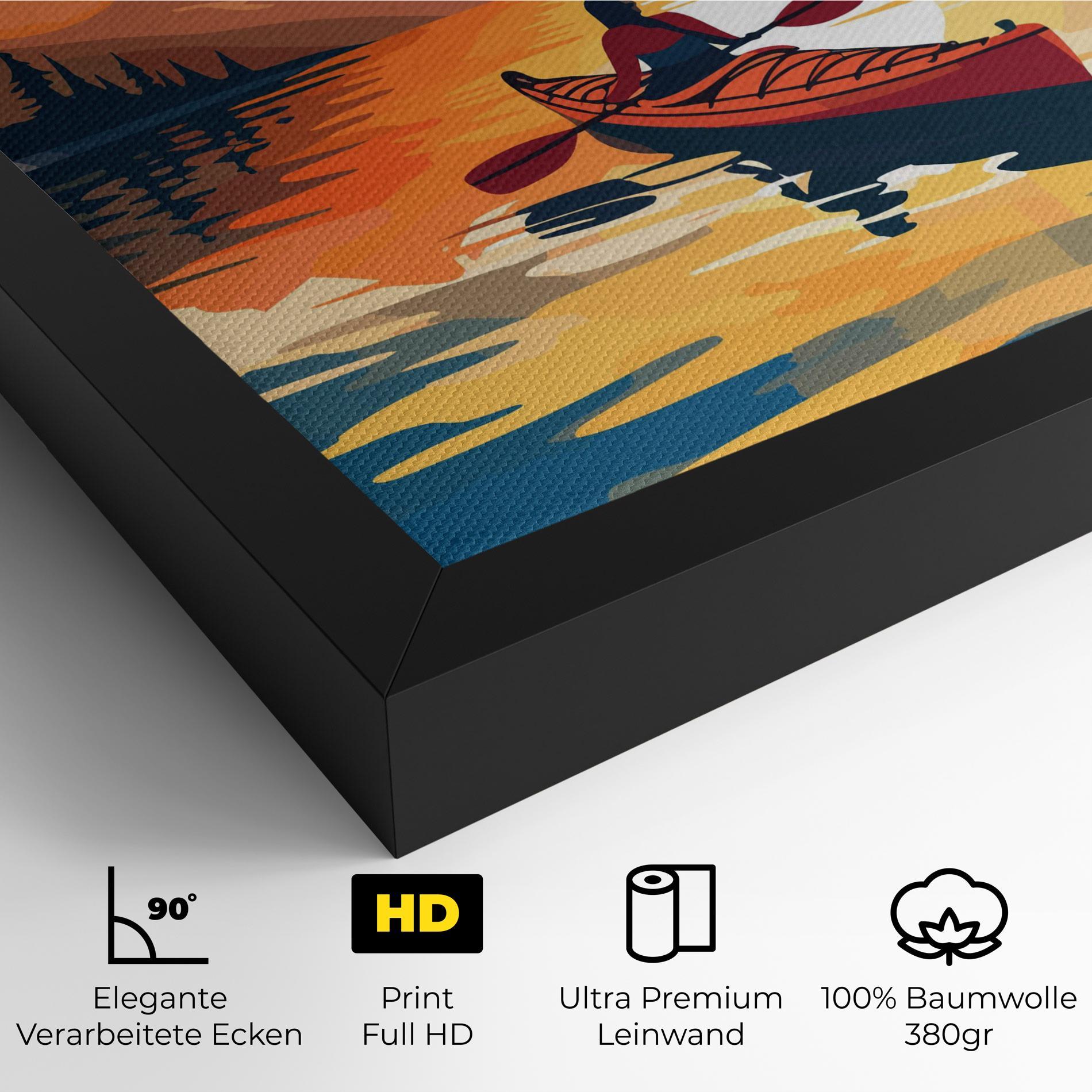 Leinwandbild Boat Sunset Woman mockup 4