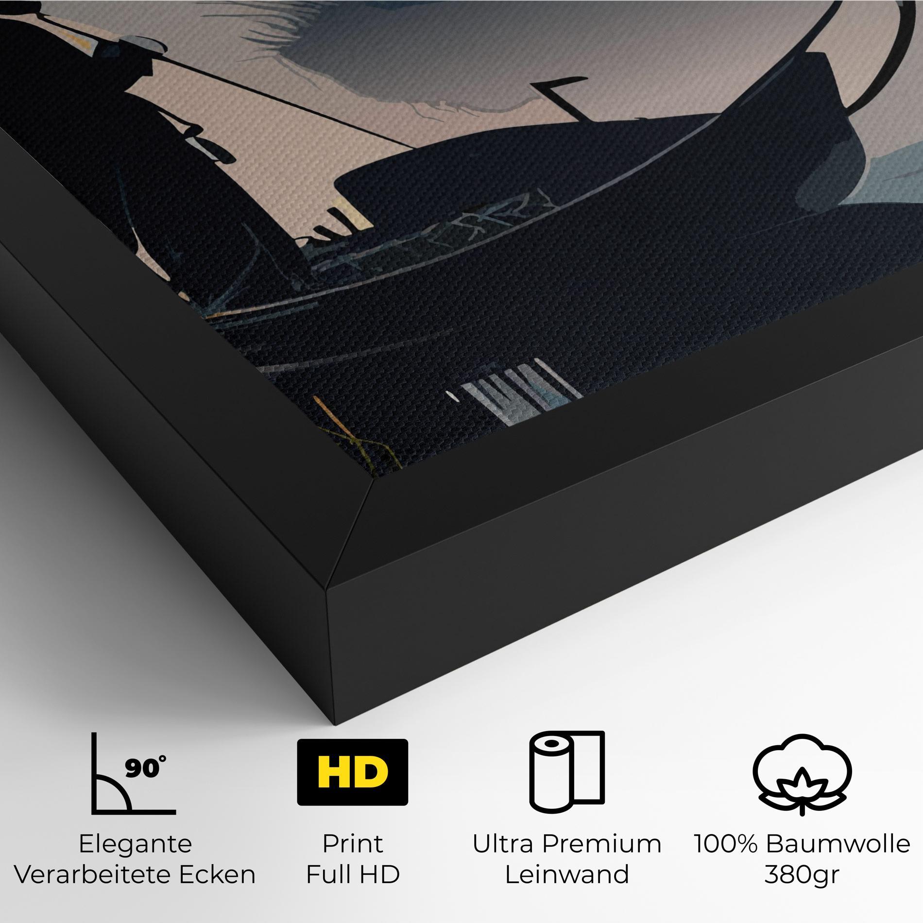 Leinwandbild Japan Lake Man mockup 4