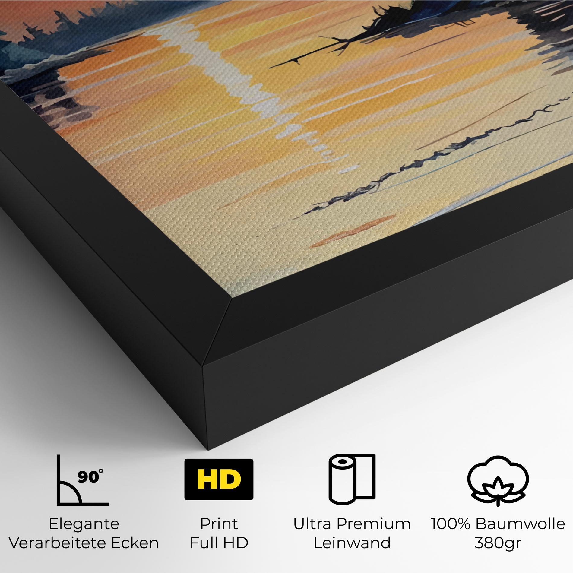 Leinwandbild Tree Shadow Lake mockup 4