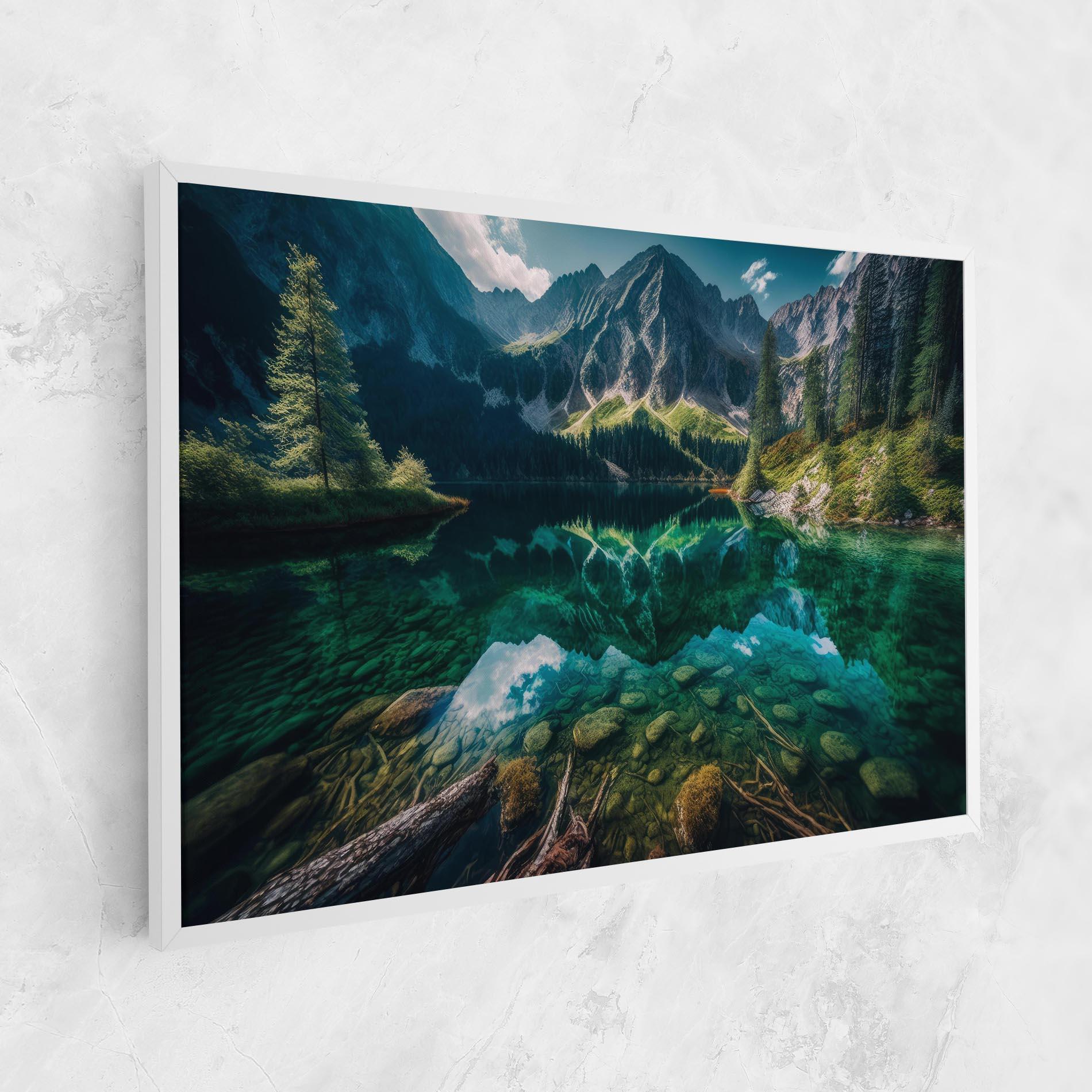 Leinwandbild Beautiful Lake Mountain mockup 1