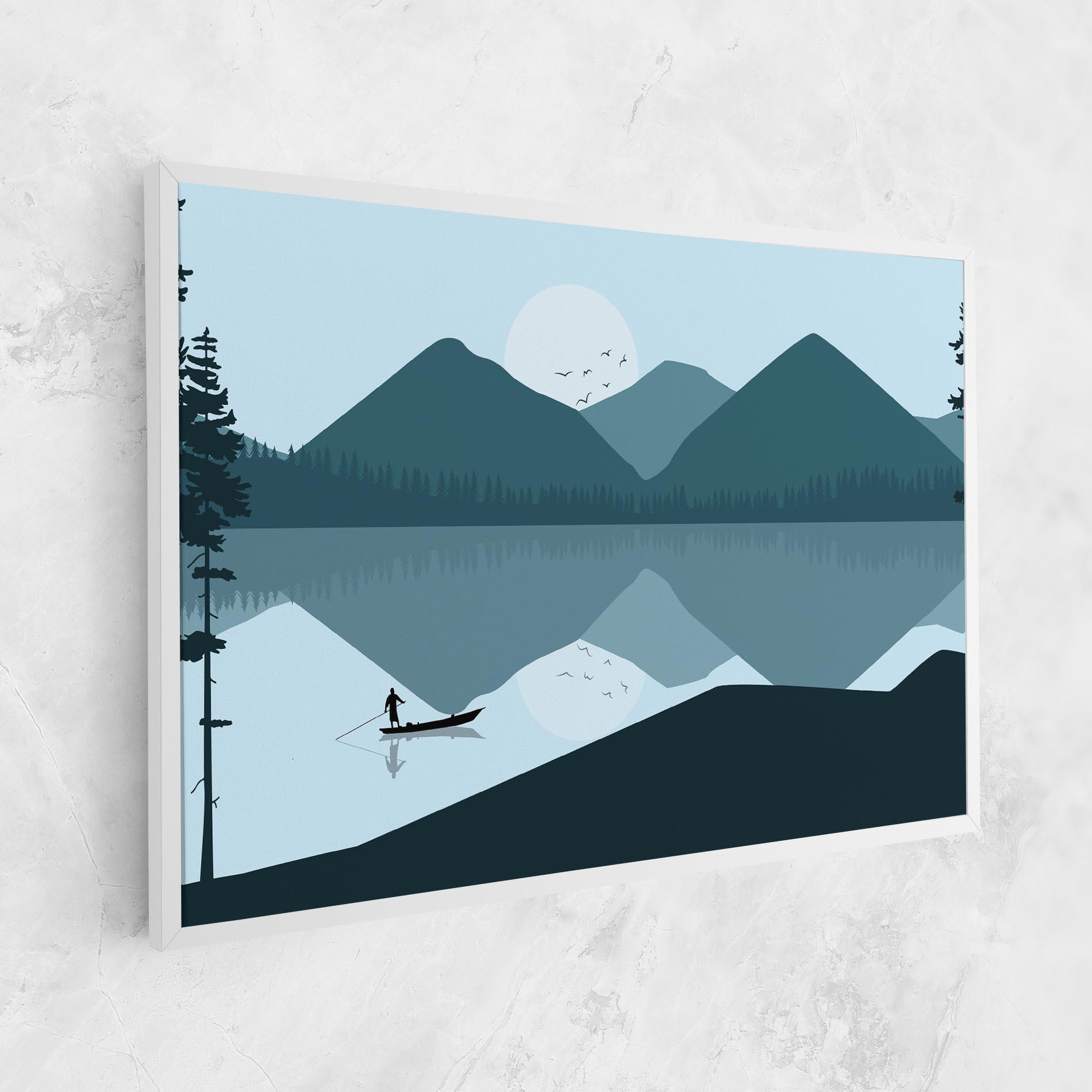 Leinwandbild Blue Light Lake mockup 1