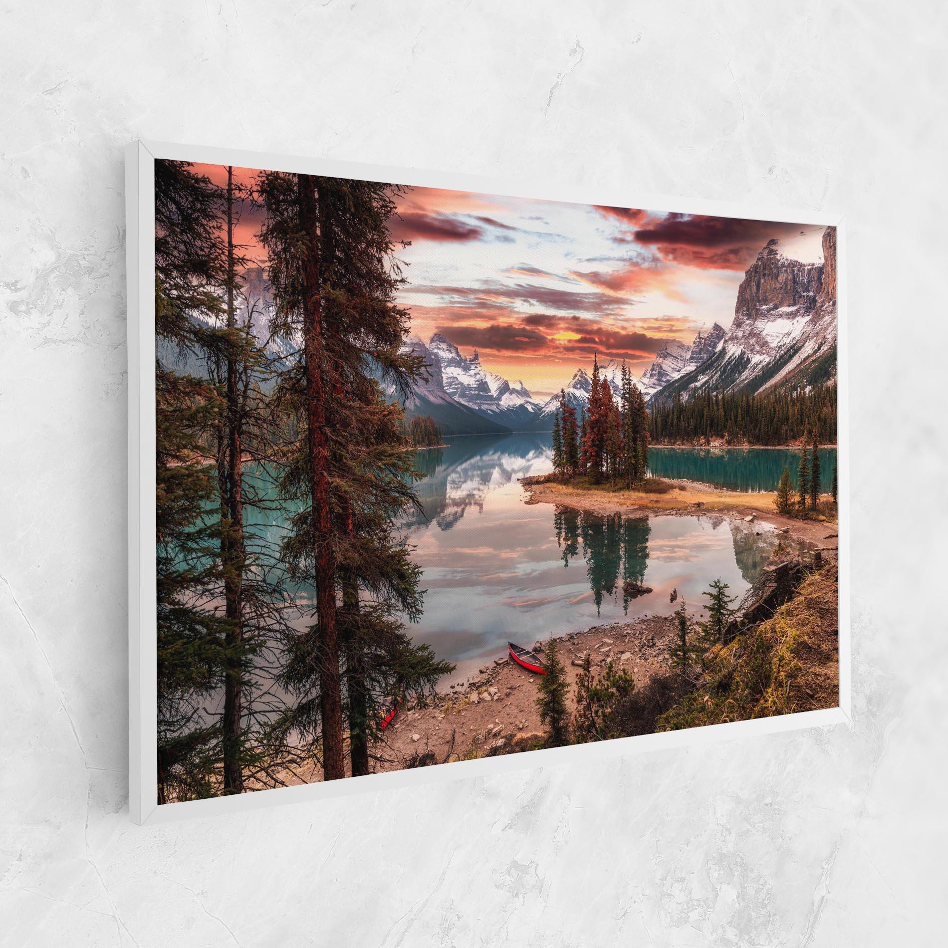 Leinwandbild Sunset Lake View mockup 1