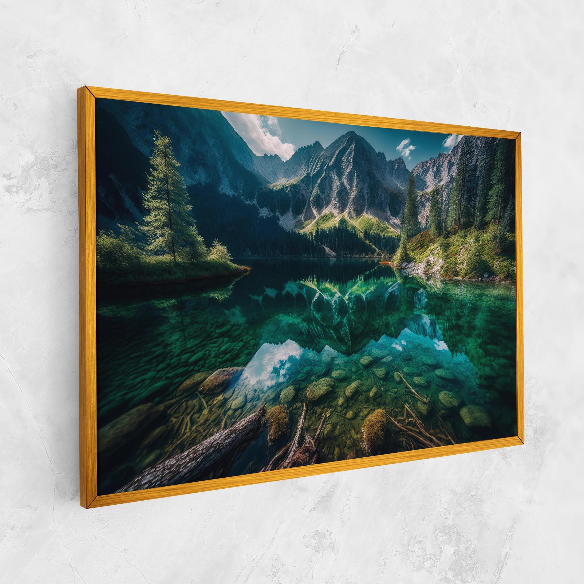 Leinwandbild Beautiful Lake Mountain mockup 1