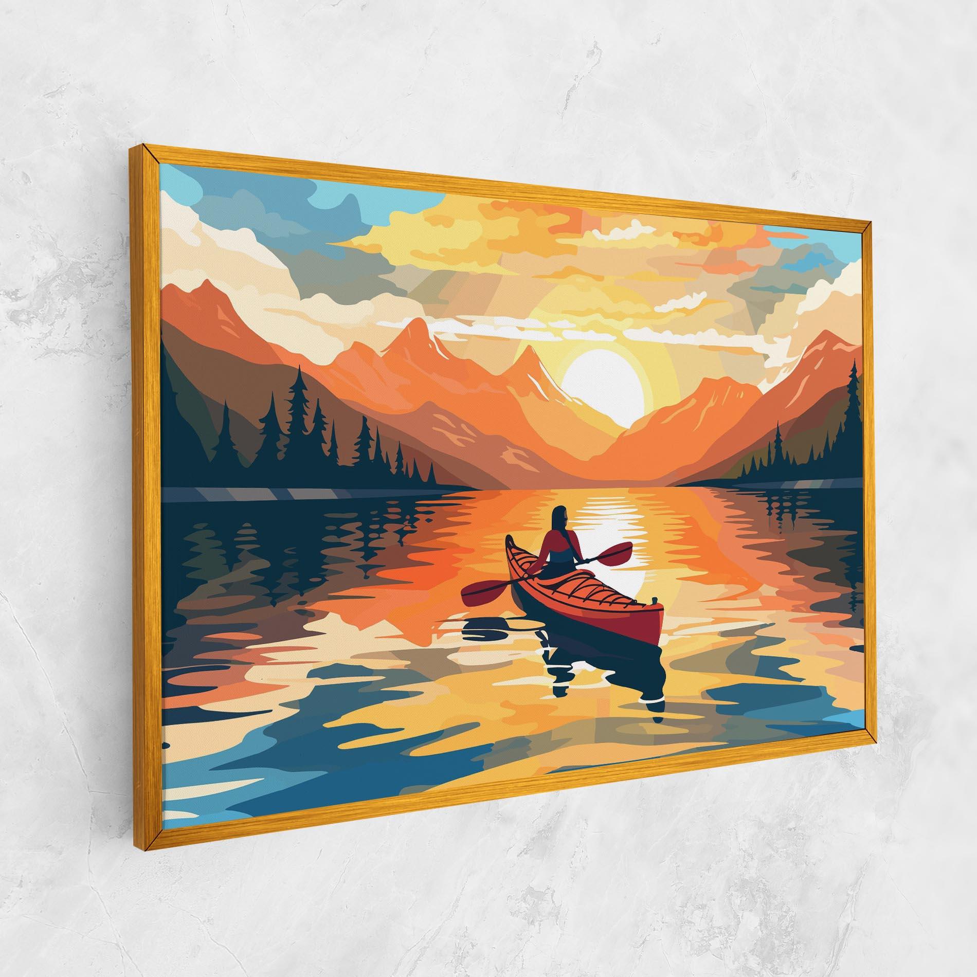 Leinwandbild Boat Sunset Woman mockup 1