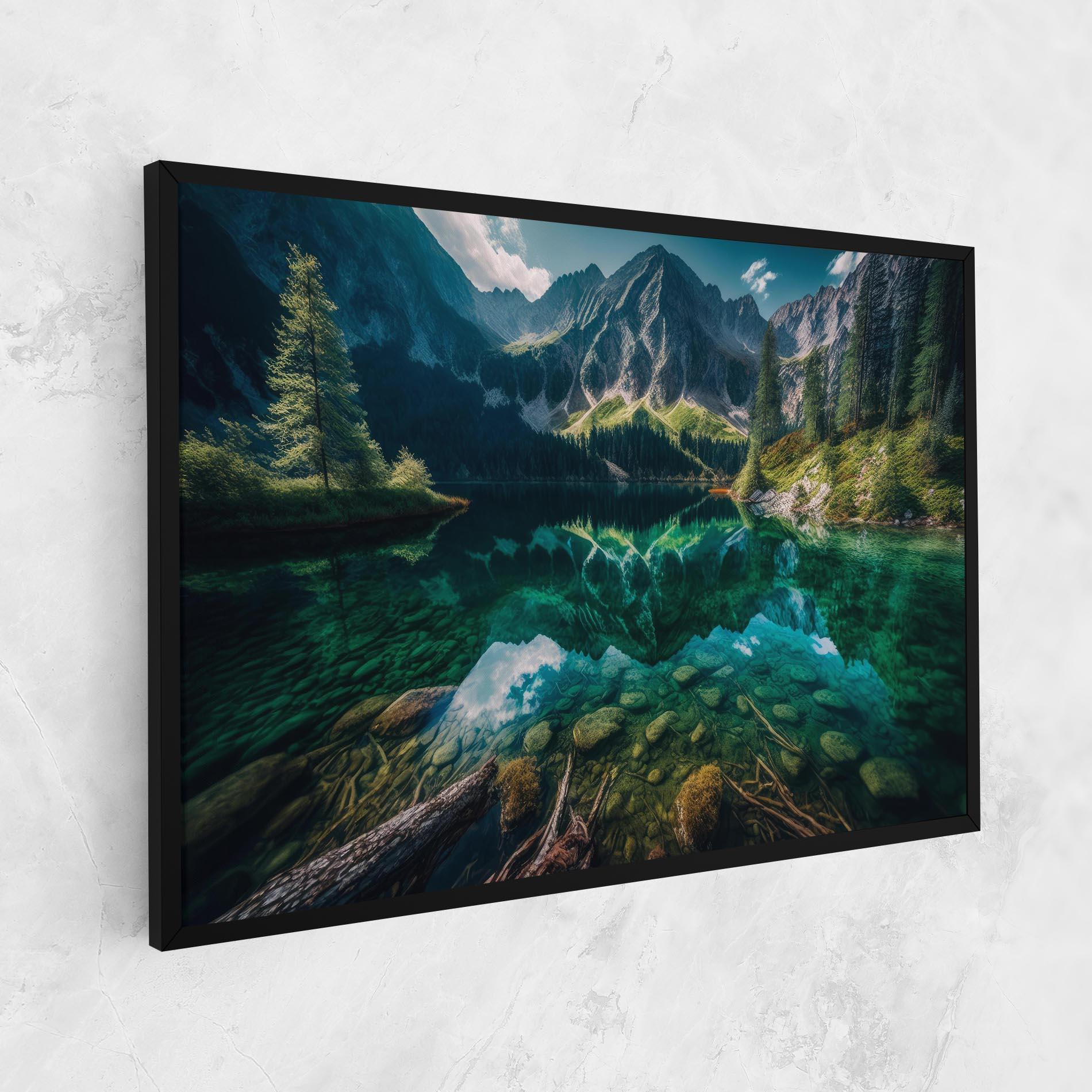 Leinwandbild Beautiful Lake Mountain mockup 1