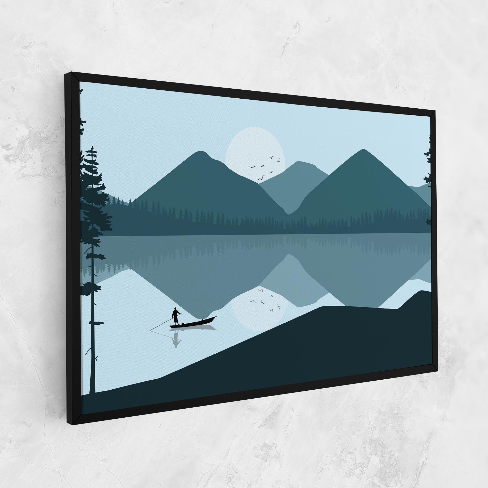 Leinwandbild Blue Light Lake mockup 1