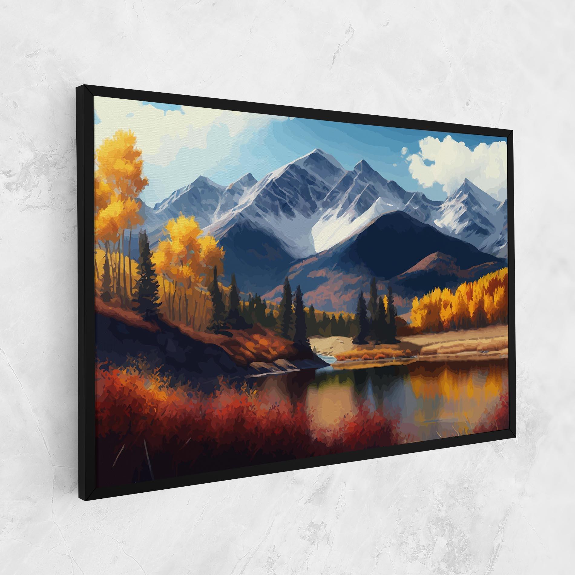 Leinwandbild Lake Autumn View mockup 1